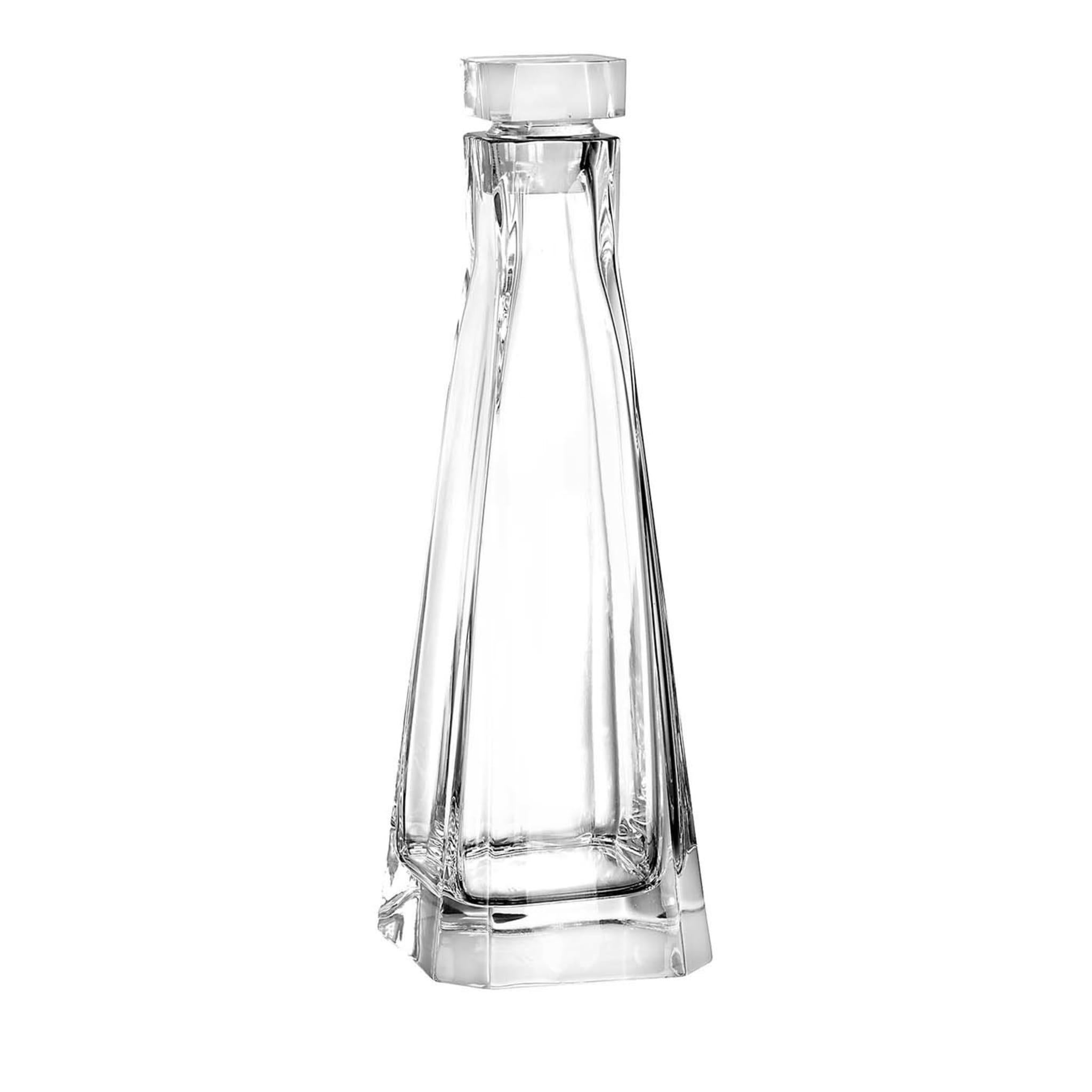 Part of the Cibi Collection designed by Cini Boeri in 1973, this charming decanter is a precious and elegant addition to both a classic and a modern home, where it can be displayed on a bar cabinet, a sideboard, or a dining table. Its linear