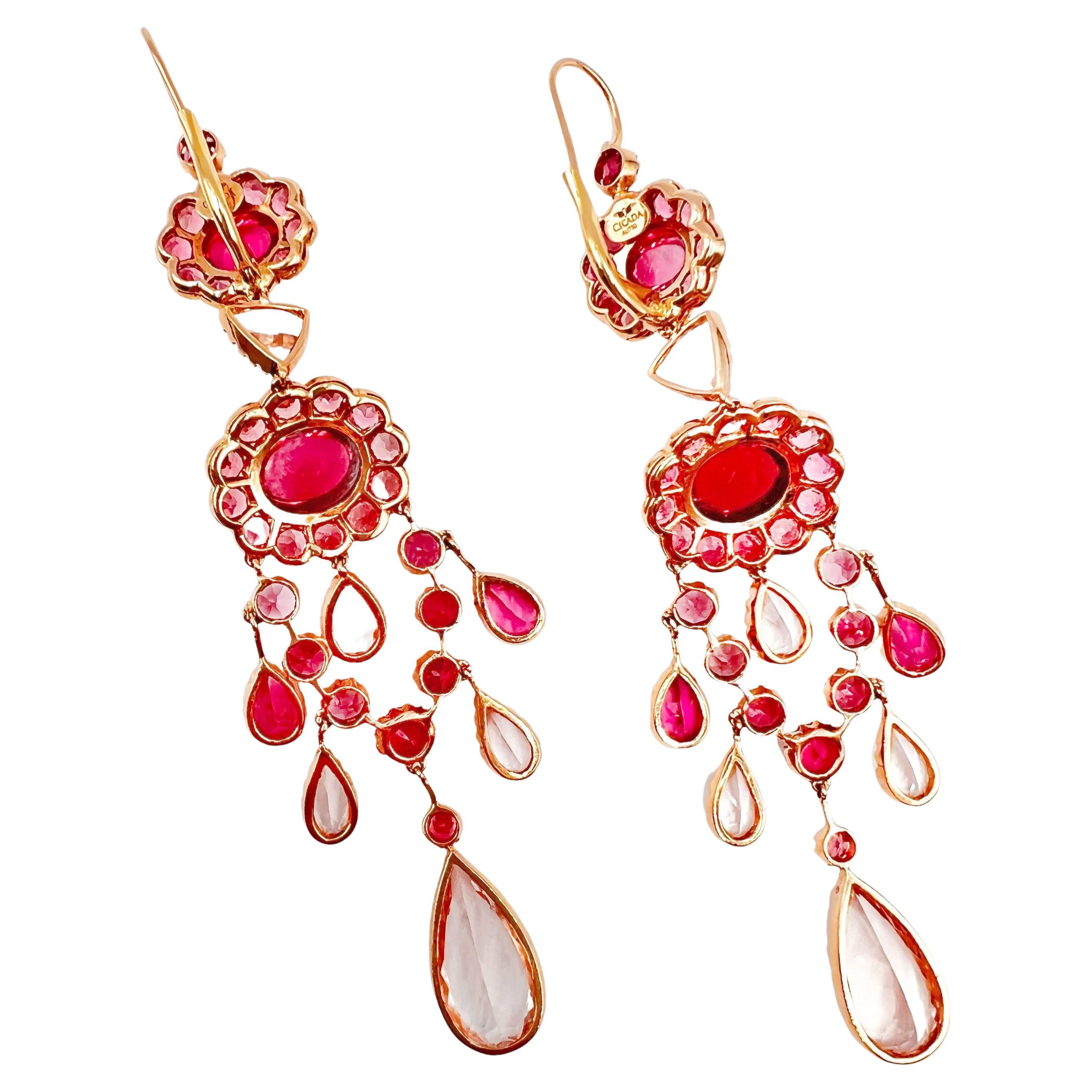 pink chandelier earrings