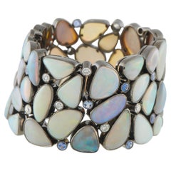 Cicada Bracelet en or blanc 18 carats 2,76 ct de diamant, opale et saphir CI10-012926