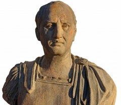 CICERONE, MARCO TULLIO - TERRACOTTA BUST CICERO ORATOR 21th Century
