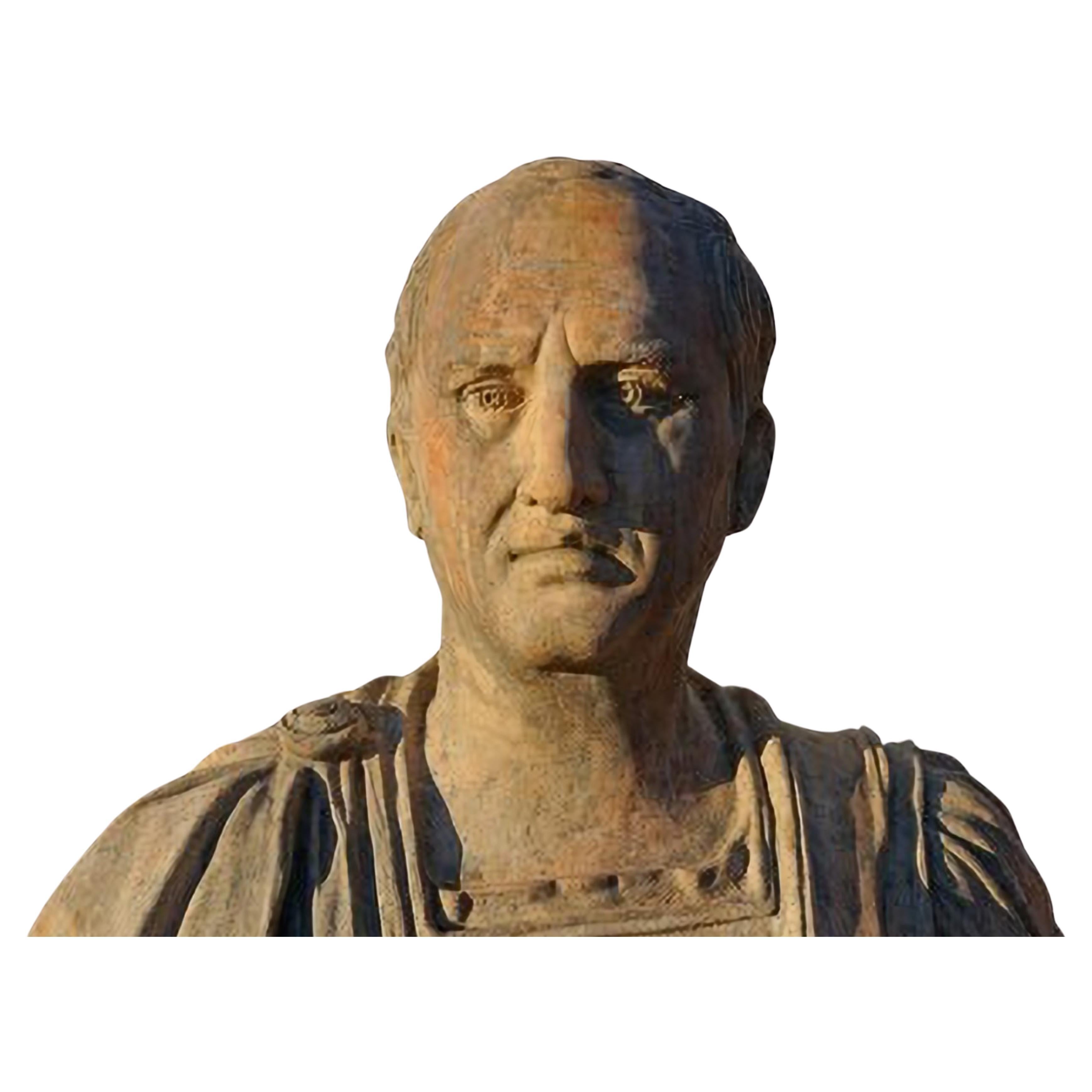 CICERONE, MARCO TULLIO TOSCANA TERRACOTTA BUST Ende des 20. Jahrhunderts im Angebot