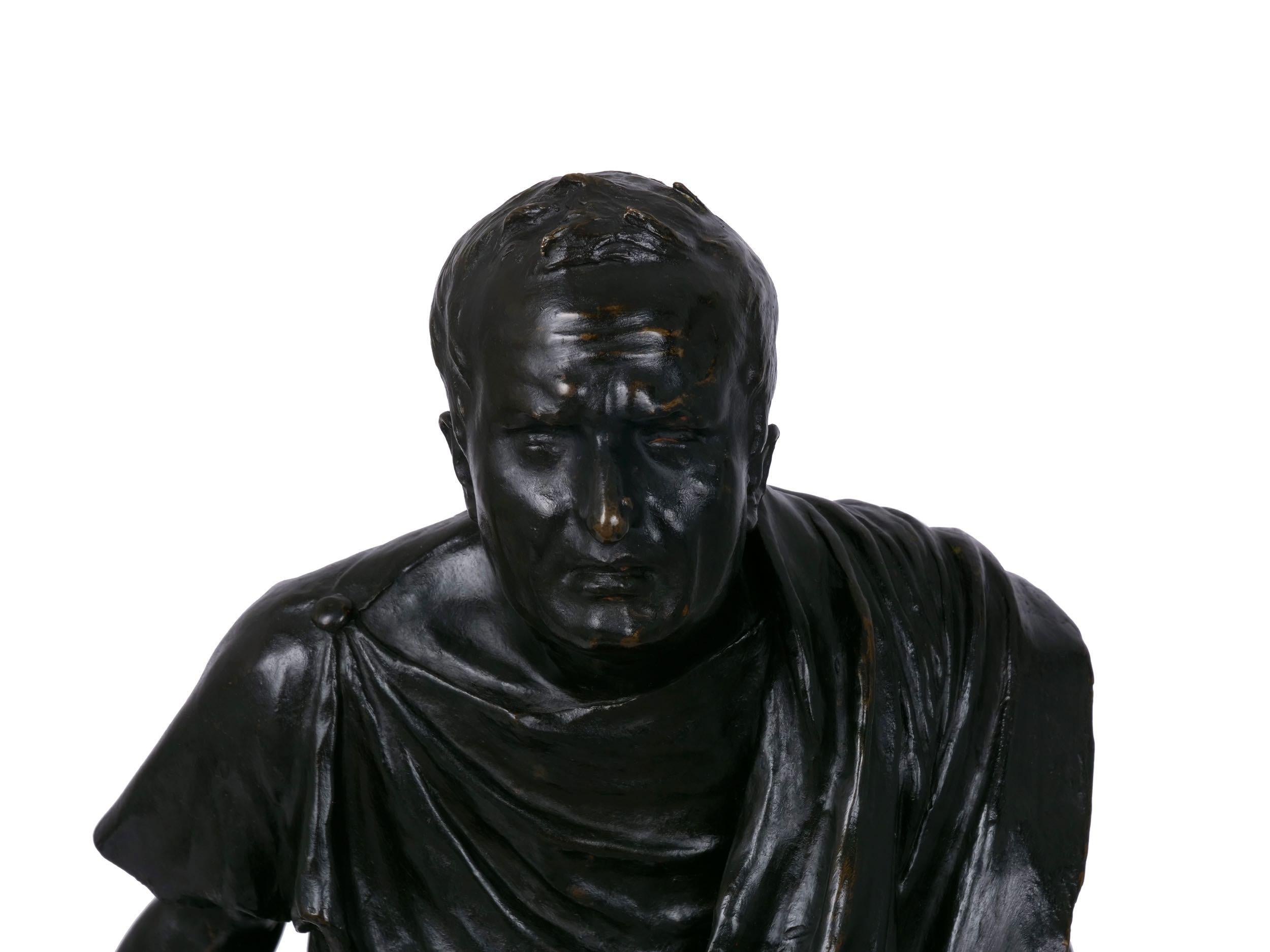 “Cicero’s Accusation of Catilina” Italian Bronze Sculpture by Vincenzo Alfano 6