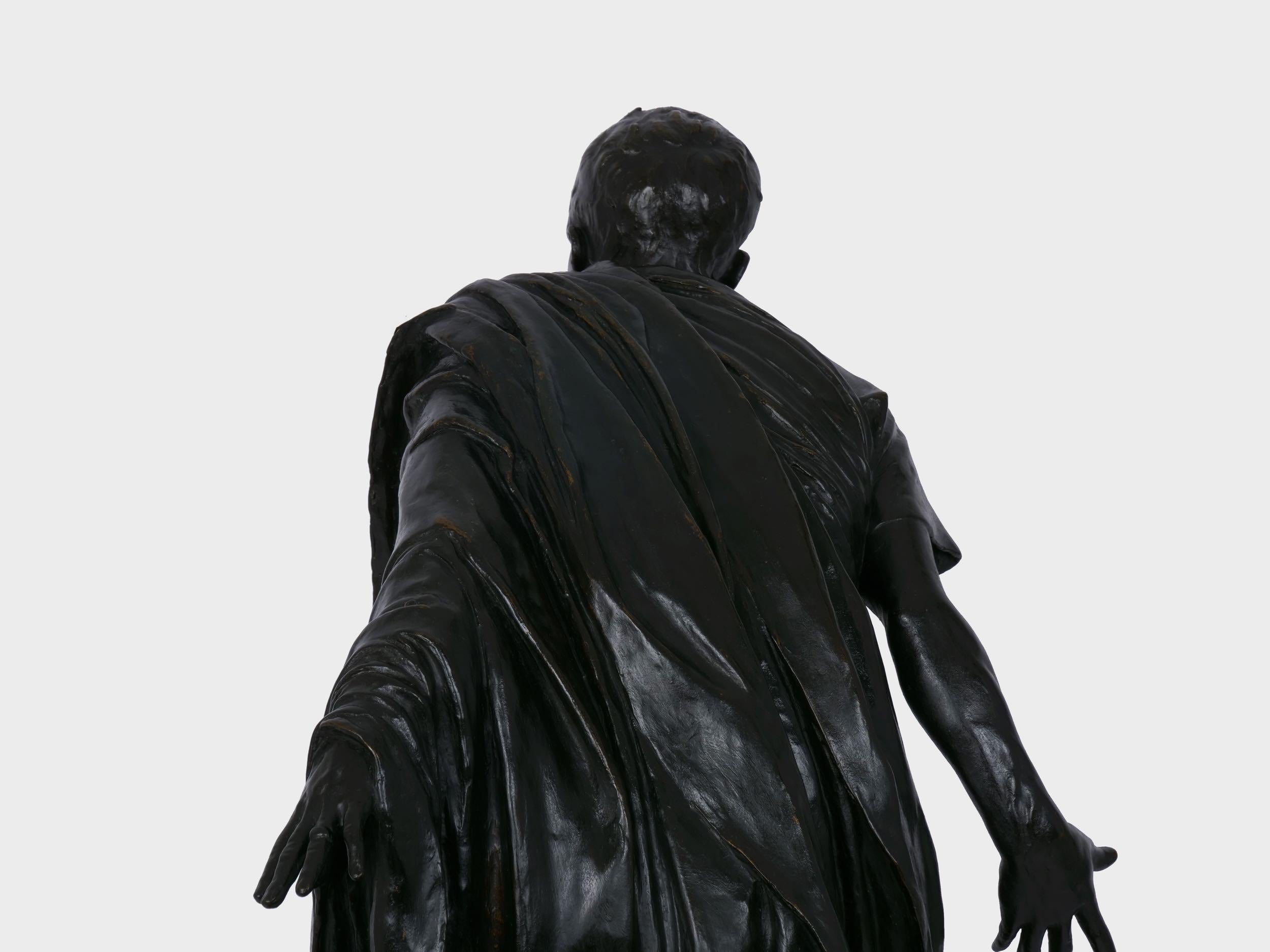 “Cicero’s Accusation of Catilina” Italian Bronze Sculpture by Vincenzo Alfano 12