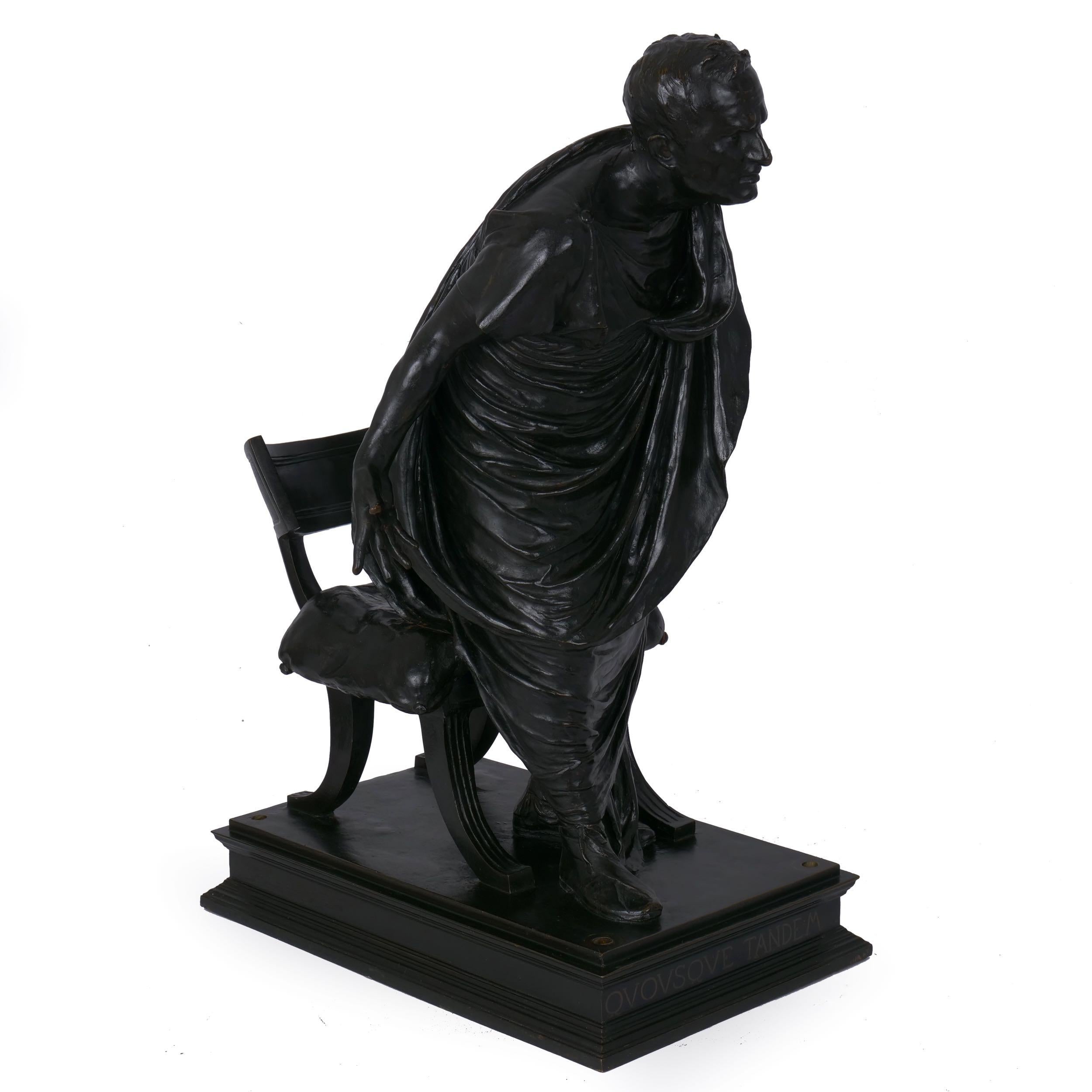 “Cicero’s Accusation of Catilina” Italian Bronze Sculpture by Vincenzo Alfano In Good Condition In Shippensburg, PA