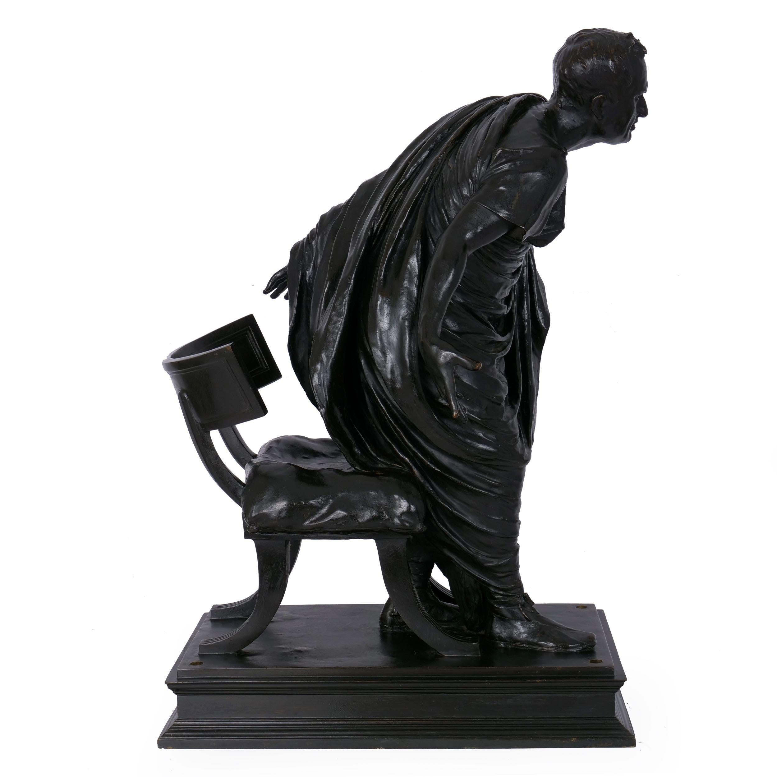 19th Century “Cicero’s Accusation of Catilina” Italian Bronze Sculpture by Vincenzo Alfano