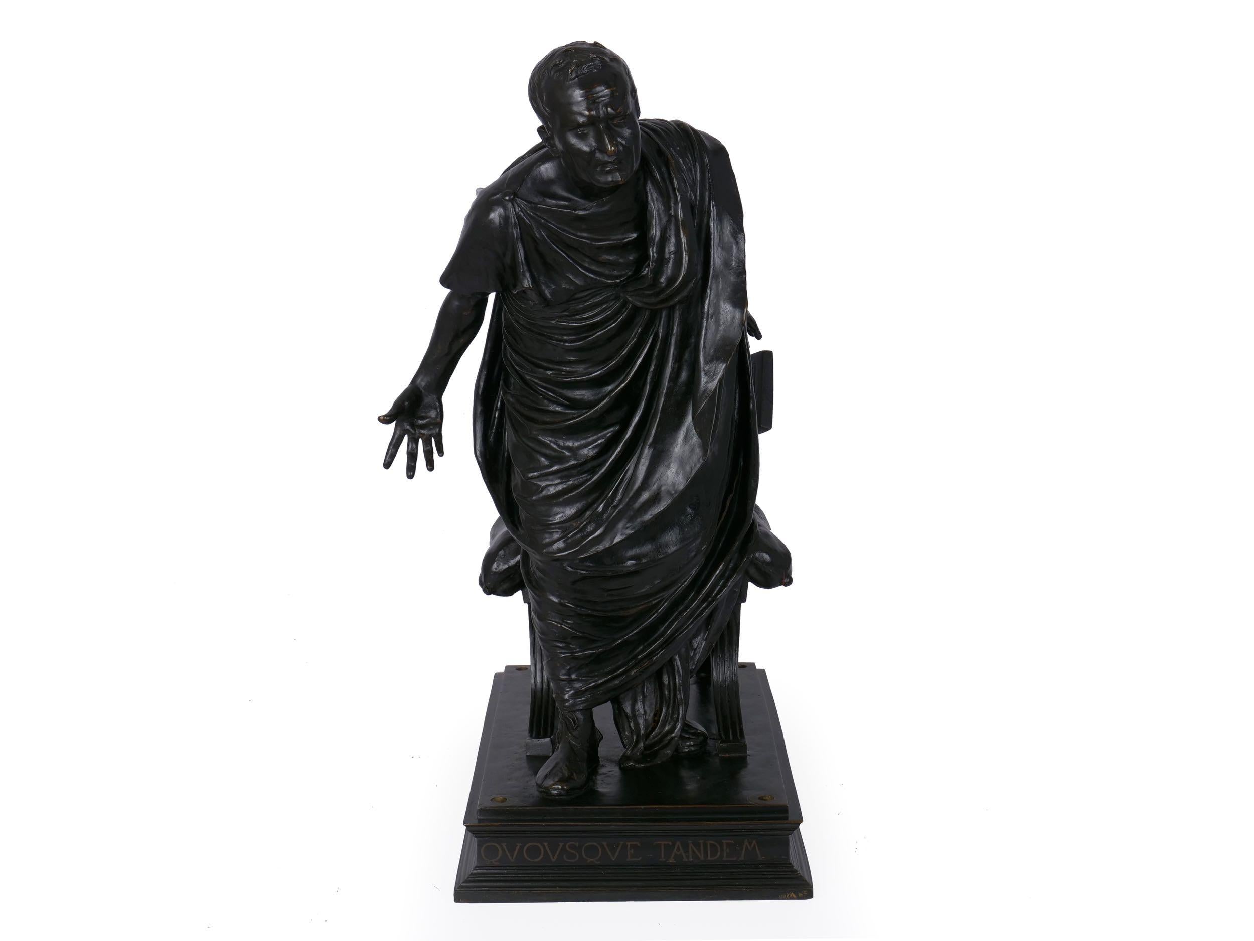 “Cicero’s Accusation of Catilina” Italian Bronze Sculpture by Vincenzo Alfano 1