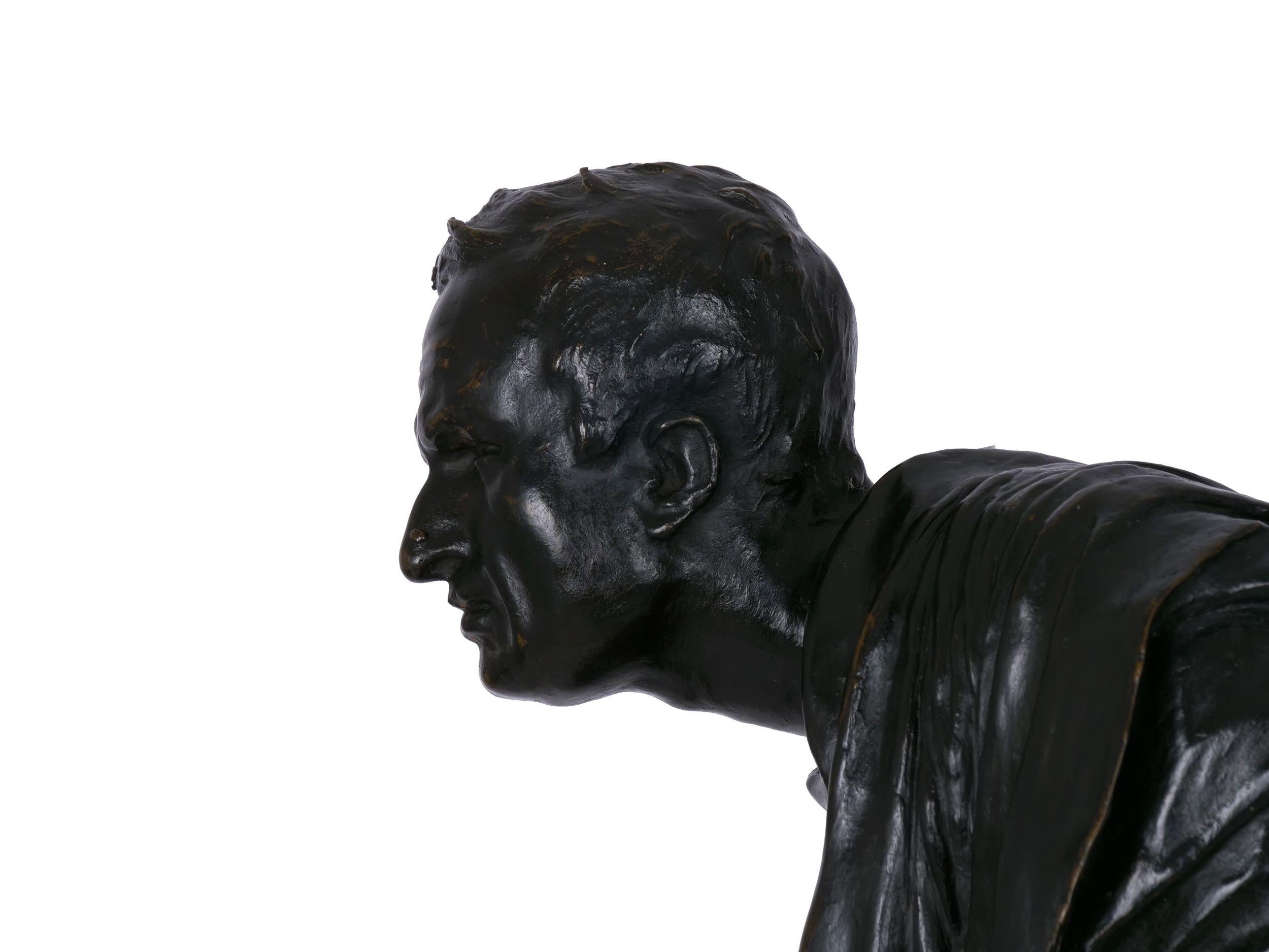 “Cicero’s Accusation of Catilina” Italian Bronze Sculpture by Vincenzo Alfano 3