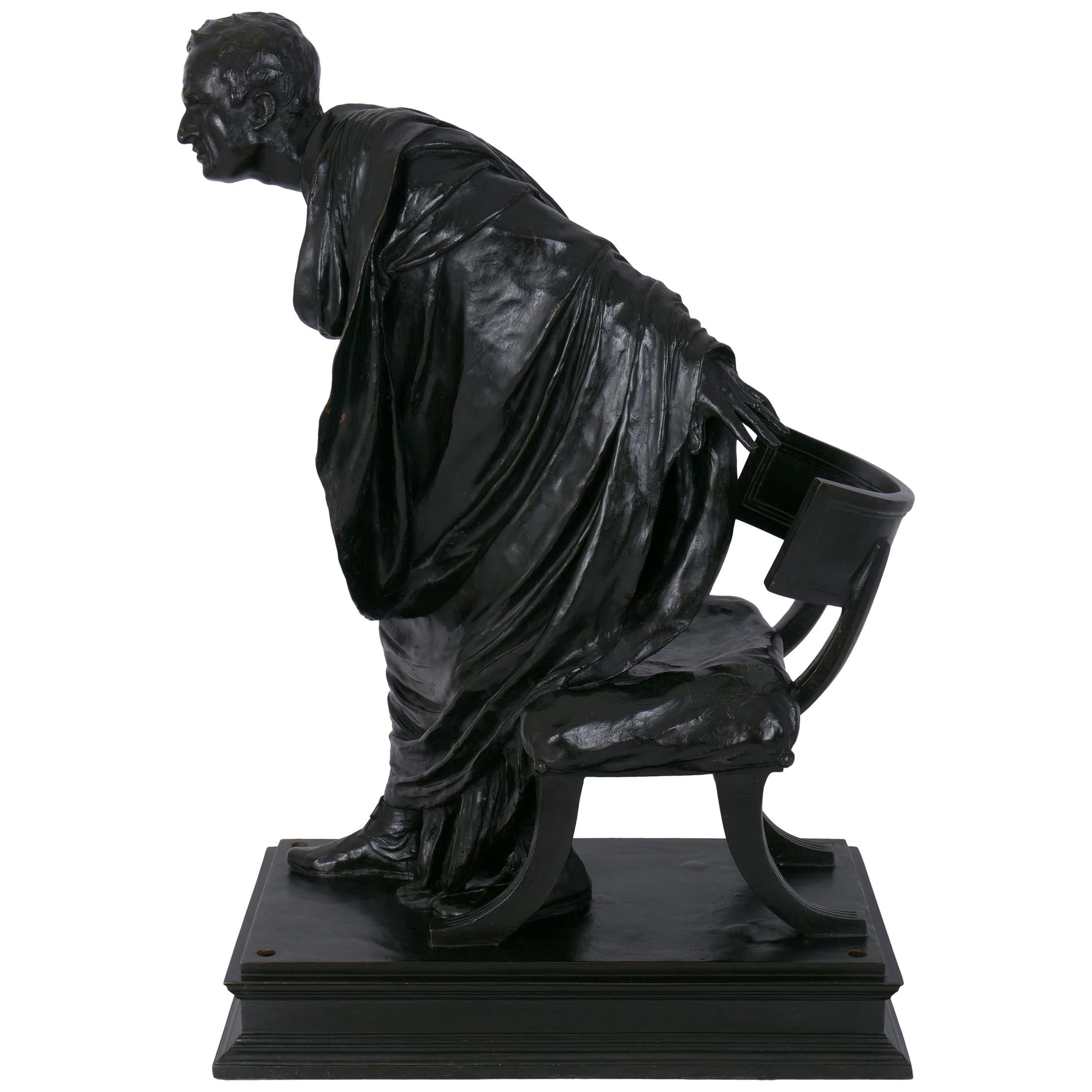 “Cicero’s Accusation of Catilina” Italian Bronze Sculpture by Vincenzo Alfano