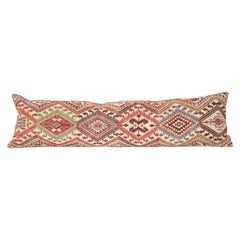 Antique Cicim Body Pillow Fashioned from an Anatolian Cicim Kilim, 1930s