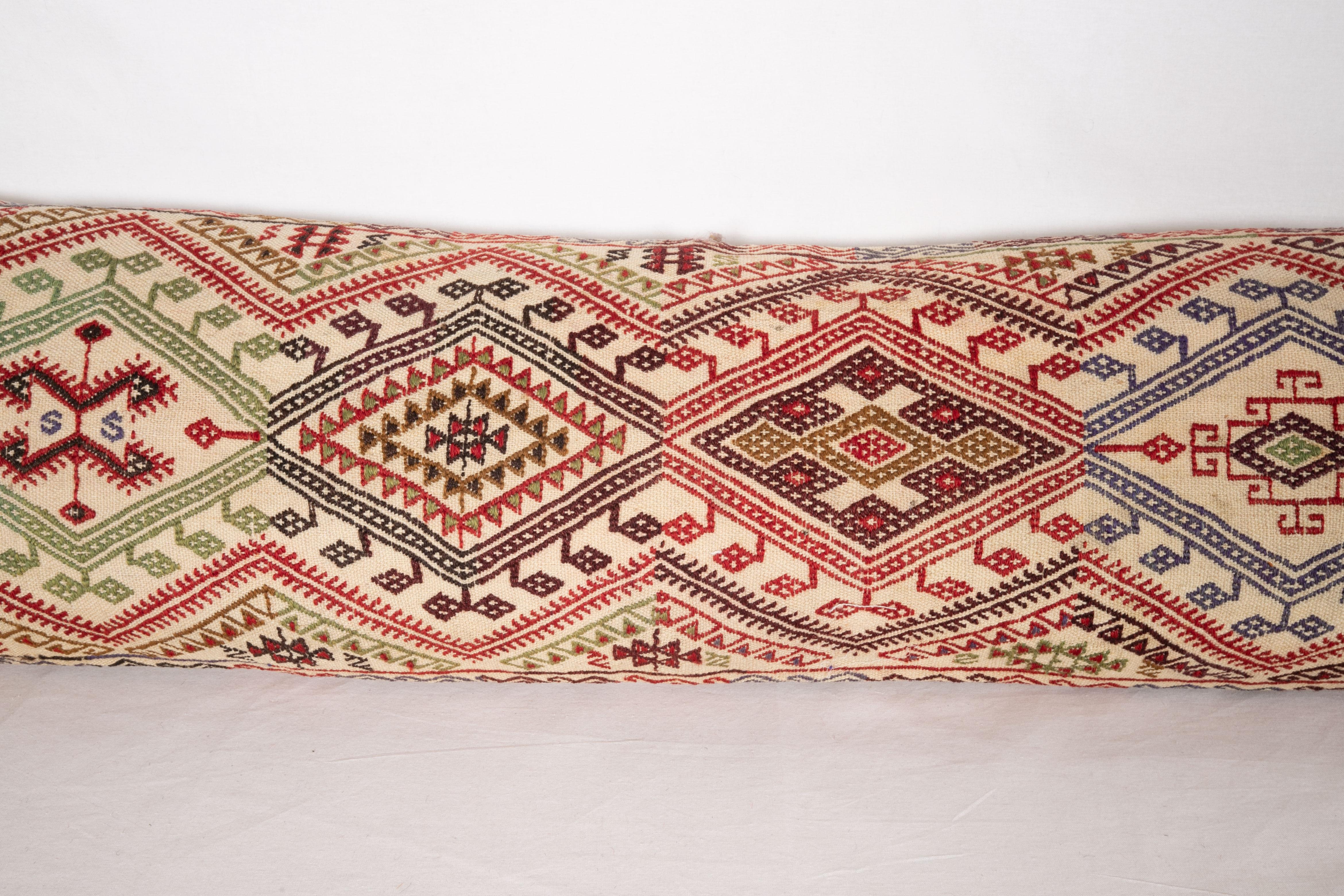 Turkish Cicim Body Pillow Fashioned from an Anatolian Cicim Kilim, 1930s