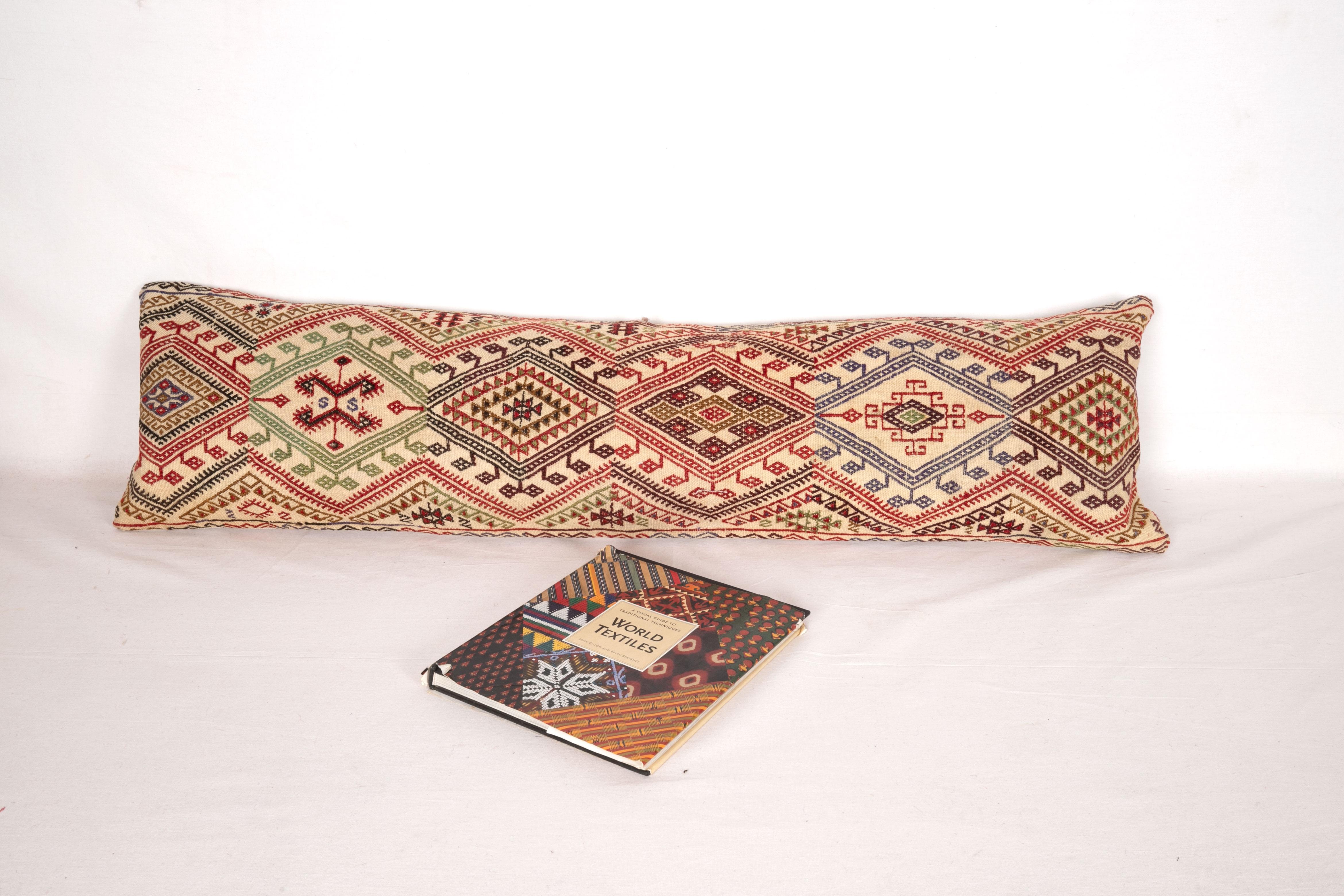 Cicim Body Pillow Fashioned from an Anatolian Cicim Kilim, 1930s In Good Condition In Istanbul, TR
