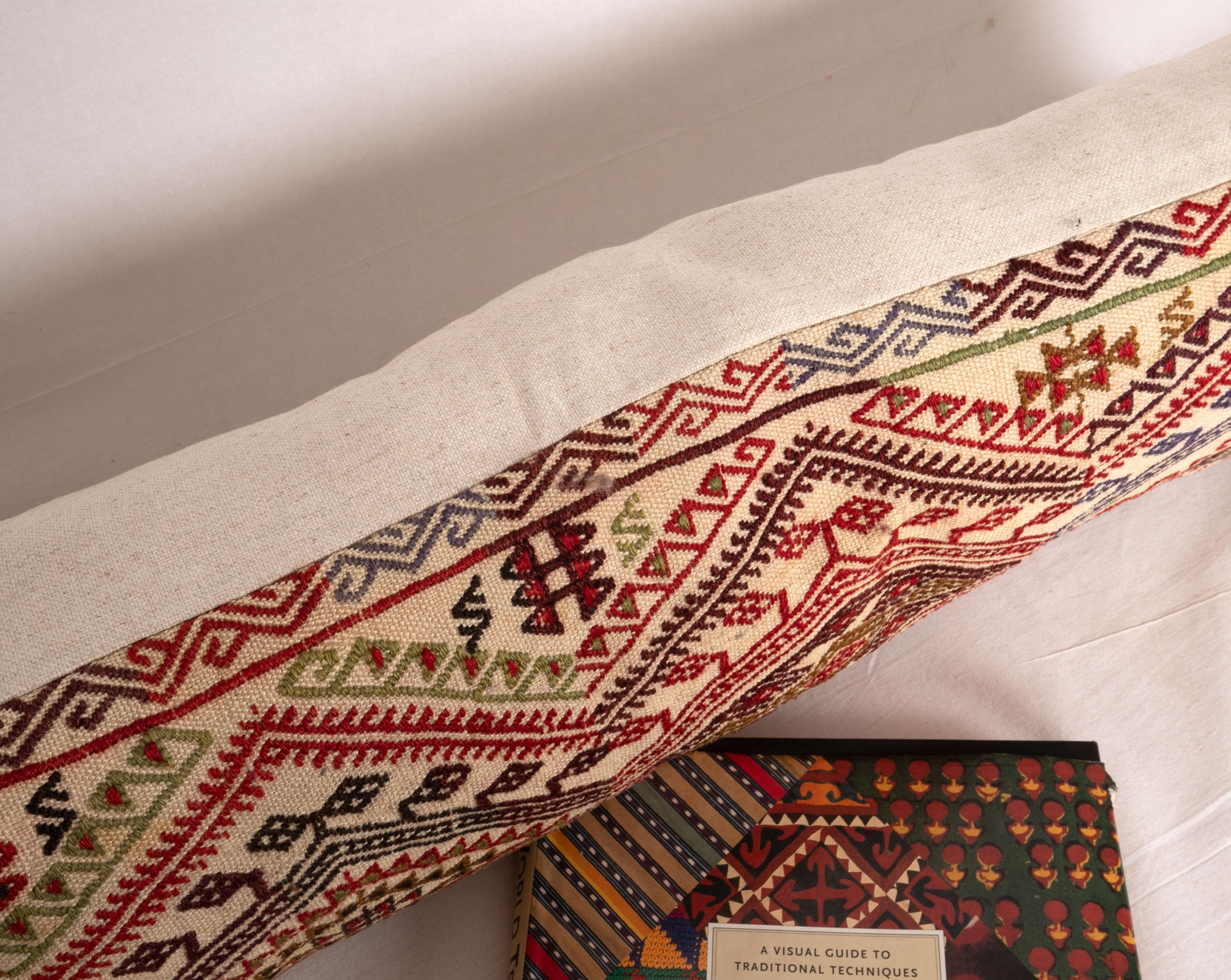 Wool Cicim Body Pillow Fashioned from an Anatolian Cicim Kilim, 1930s