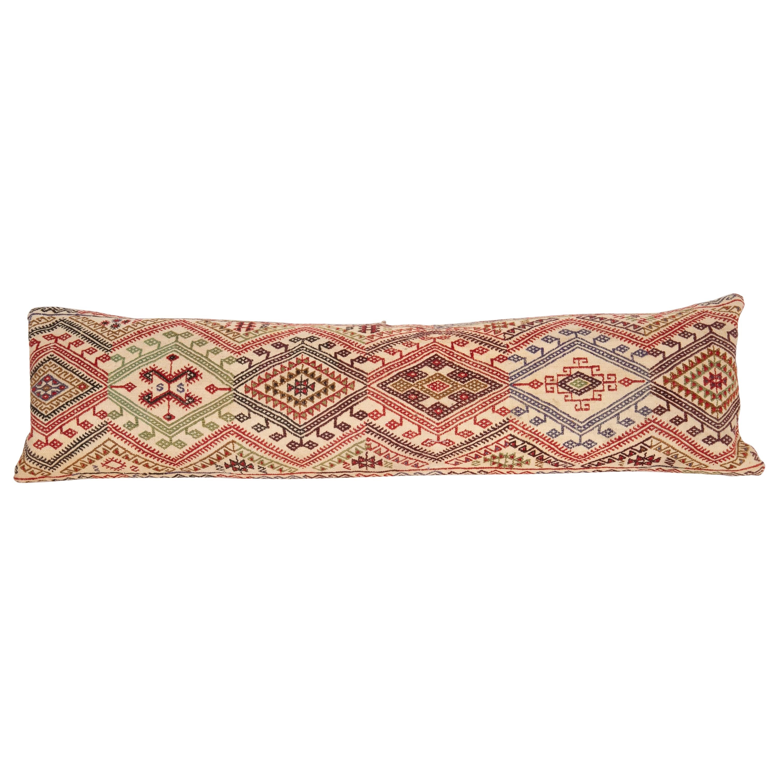 Cicim Body Pillow Fashioned from an Anatolian Cicim Kilim, 1930s