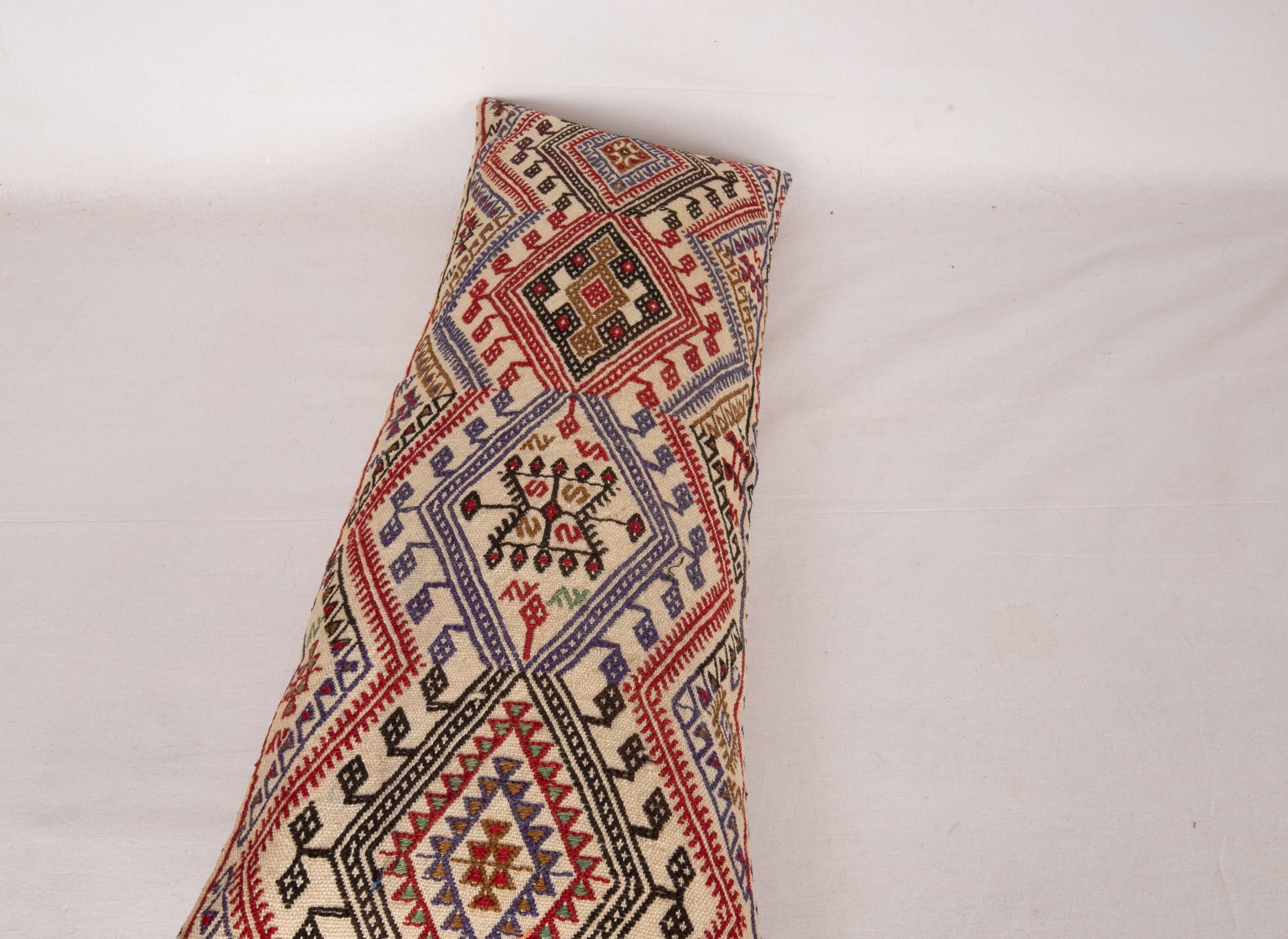 Wool Cicim Kilim Pillow Fashioned from an Anatolian Cicim Kilim, 1930s