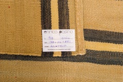 Hand-Woven Wool Cicim Rug, Minimalist Design, Turkey, Mid-20th Century