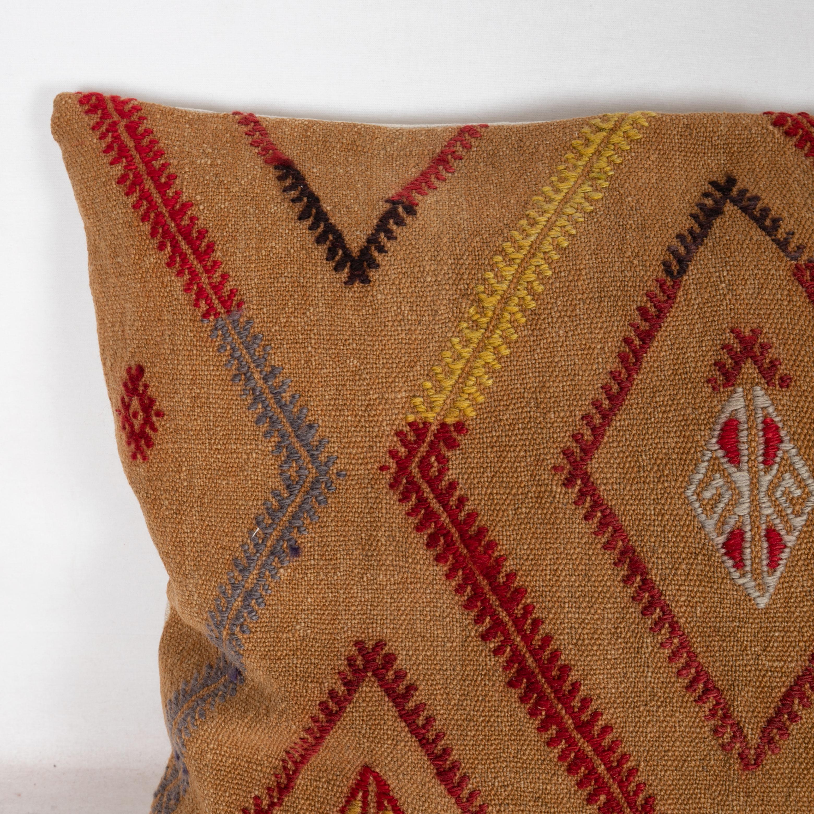 Kilim Cicim Pillow Case Fashioned from an Anatolian Cicim Cover, Early 20th Century