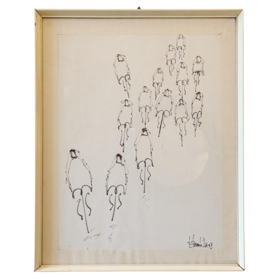 Ciclisti P. Branbillo 1969, Drawing, Bologna