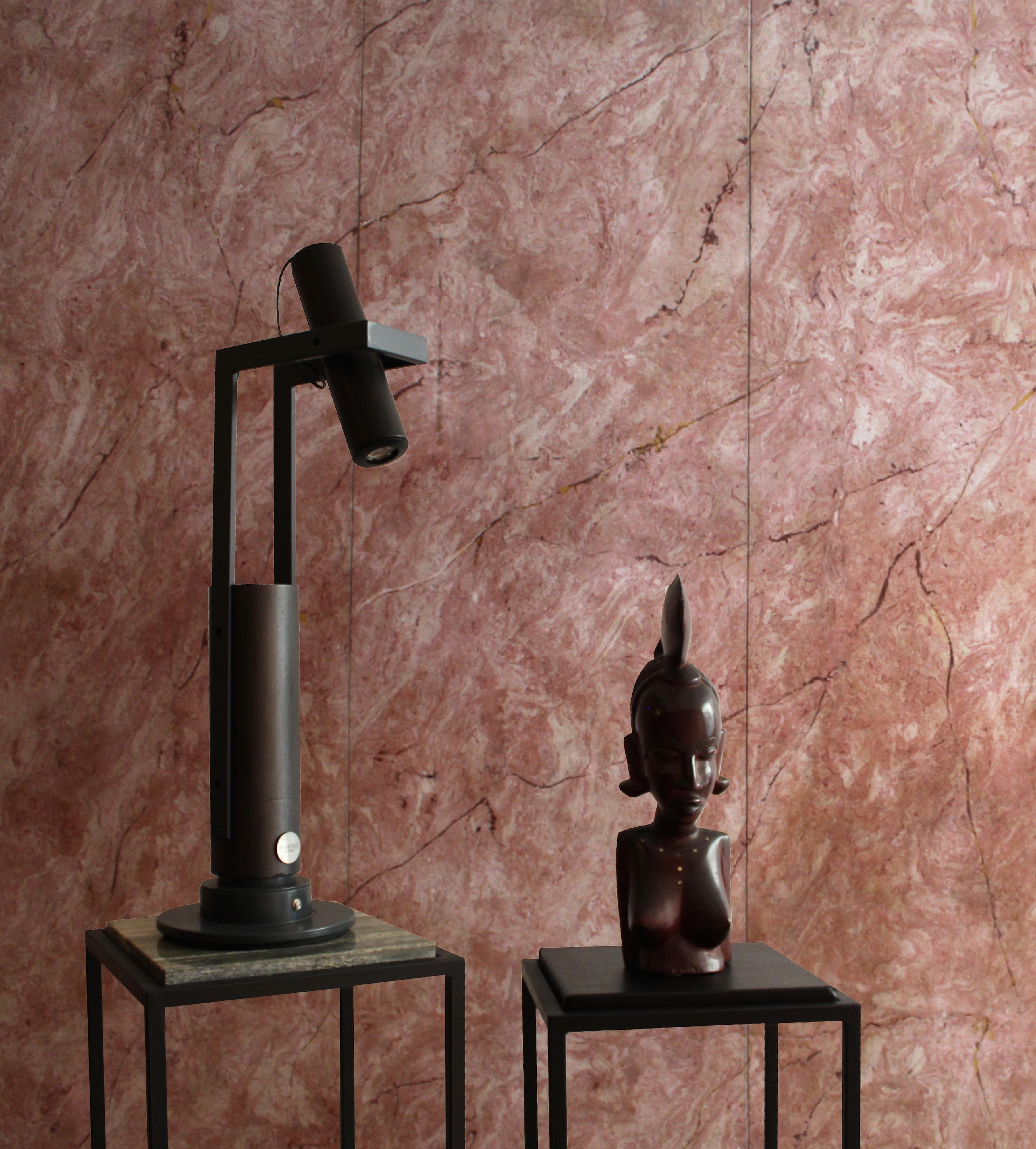 Lampe de table Ciclope en béton brun par Acanthus Studio Roma
Édition limitée
Dimensions : D 22 x L 30 x H 80 cm.
MATERIAL : Acier, cuir et béton brun foncé. 

Cette lampe de table est tout en contrastes de classe et s'intégrera sans effort dans un