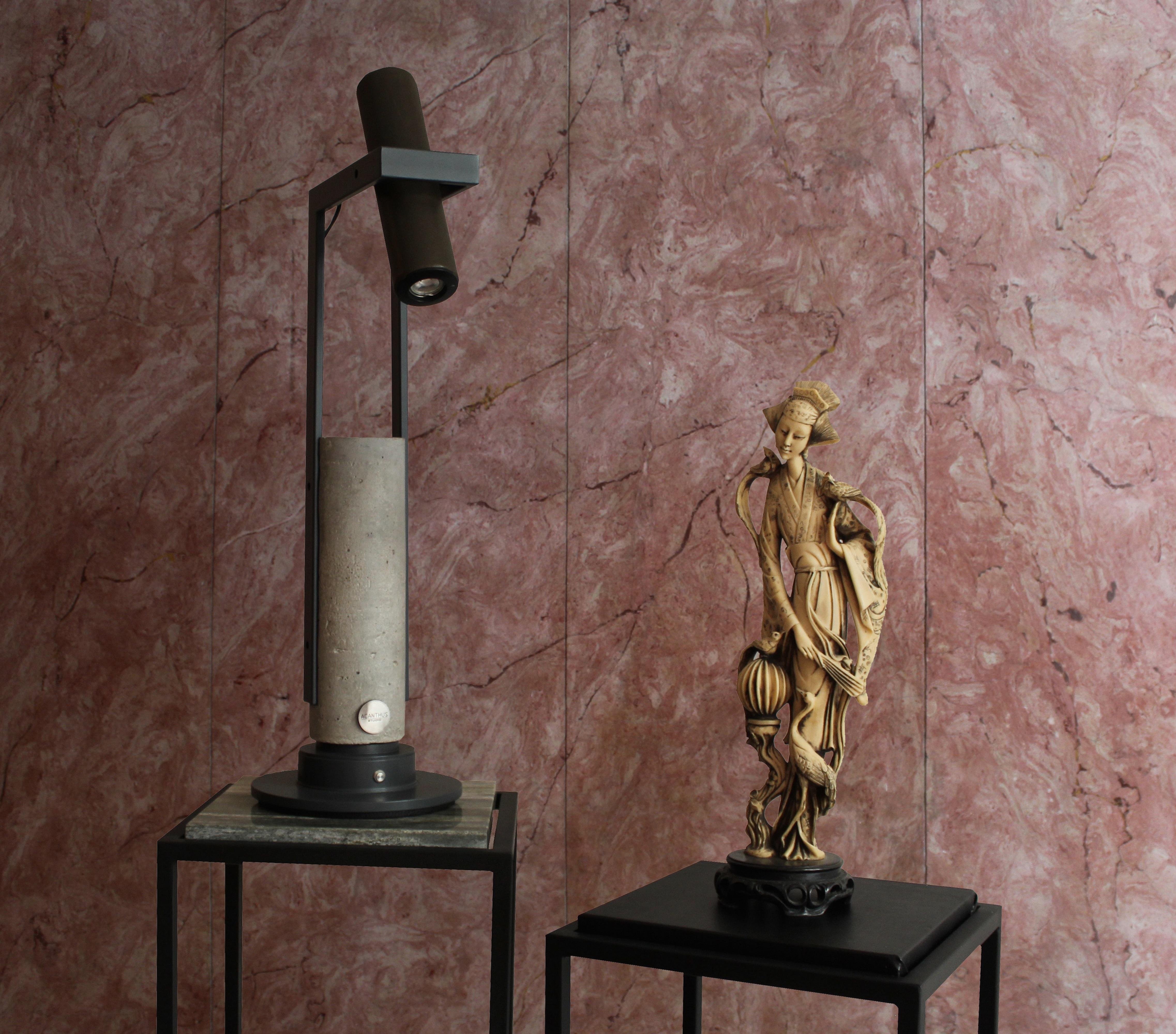 Post-Modern Ciclope Grey Concrete Table Lamp by Acanthus Studio Roma For Sale