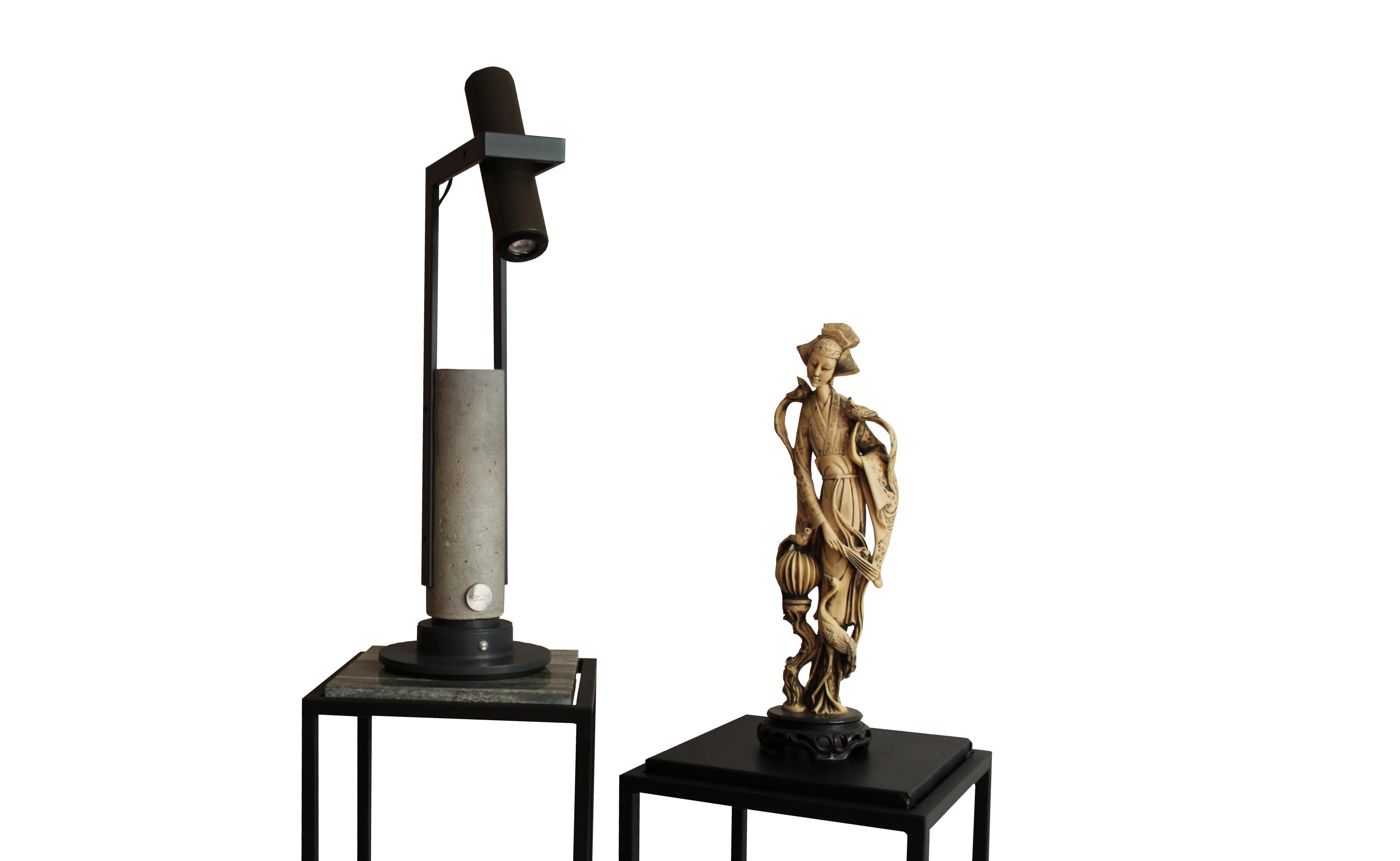 Italian Ciclope Grey Concrete Table Lamp by Acanthus Studio Roma For Sale