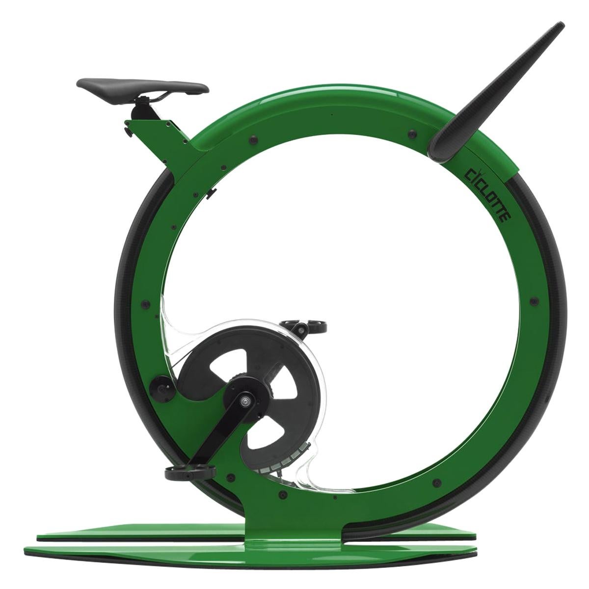 Ciclotte Bike in Green Steel by Luca Schieppati For Sale