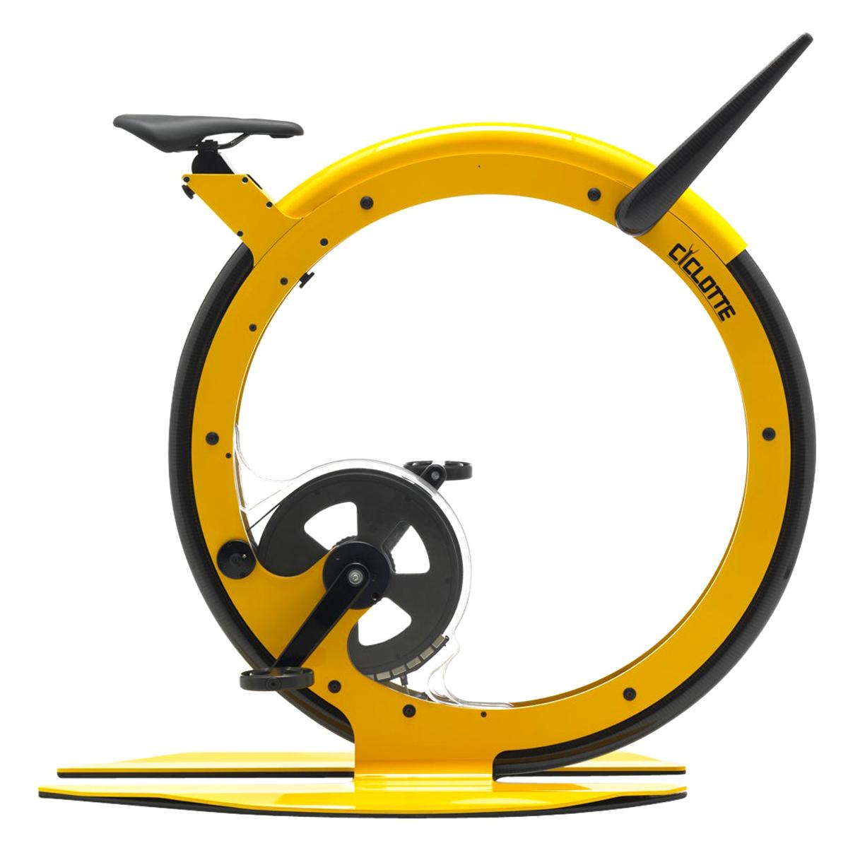 Ciclotte-Fahrrad aus gelbem Stahl von Luca Schieppati im Angebot