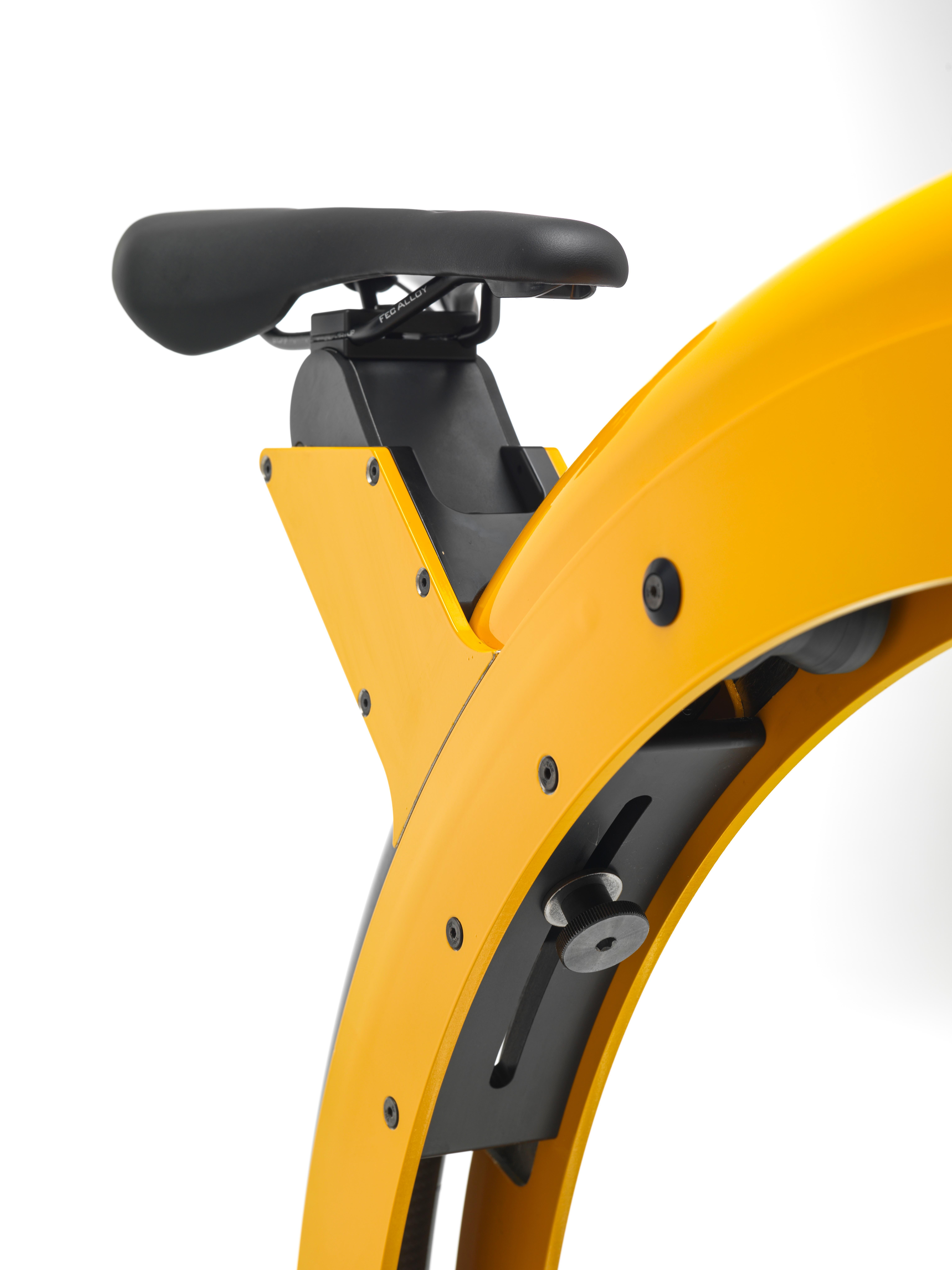 Modern Ciclotte Exercise Bike in Yellow Steel by Luca Schieppati