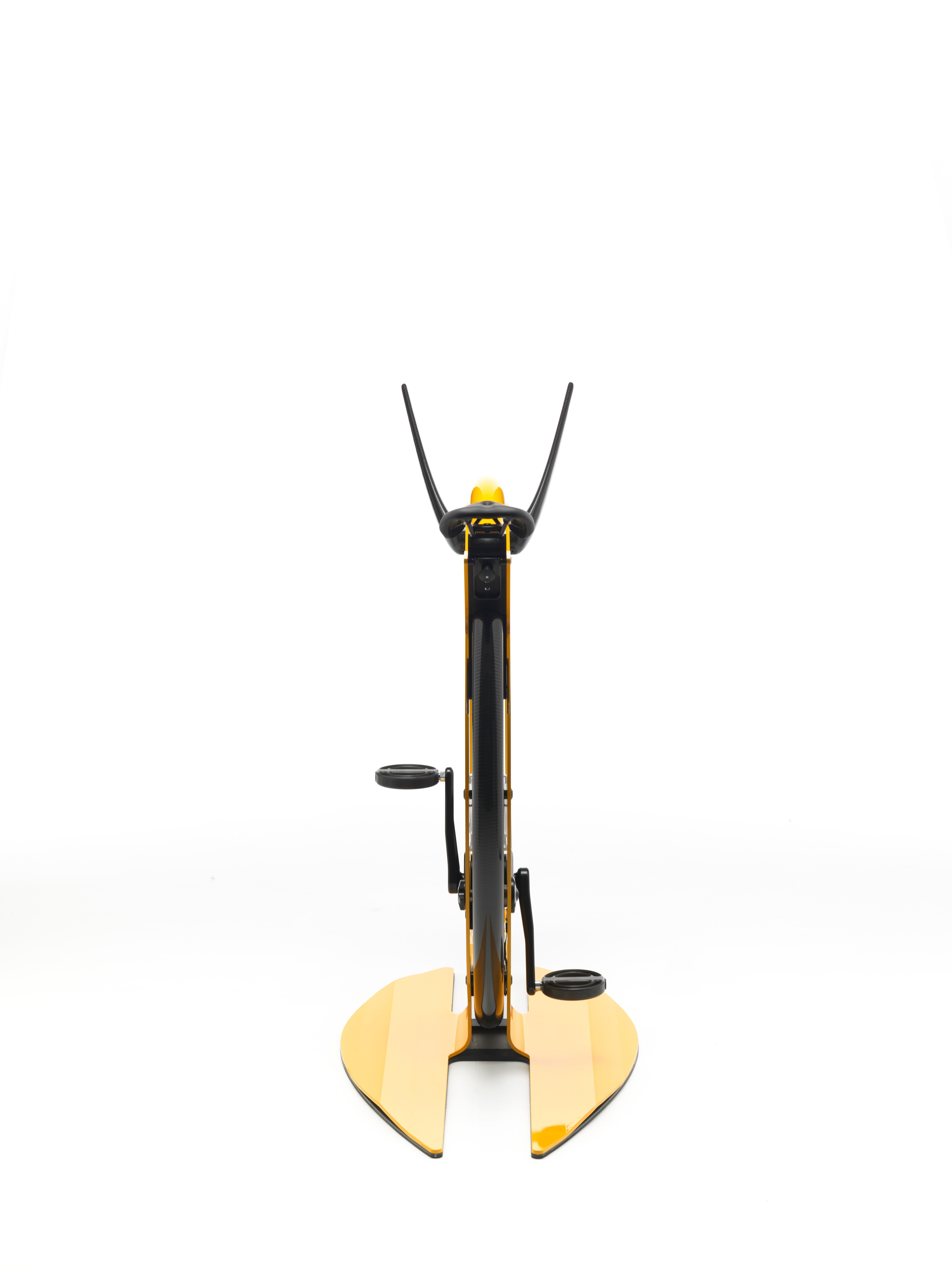 Painted Ciclotte Exercise Bike in Yellow Steel by Luca Schieppati