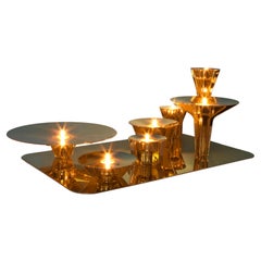 "CIDADE" - Un paesaggio urbano futuristico in argento massiccio dal design unico, "Surtout de Table".
