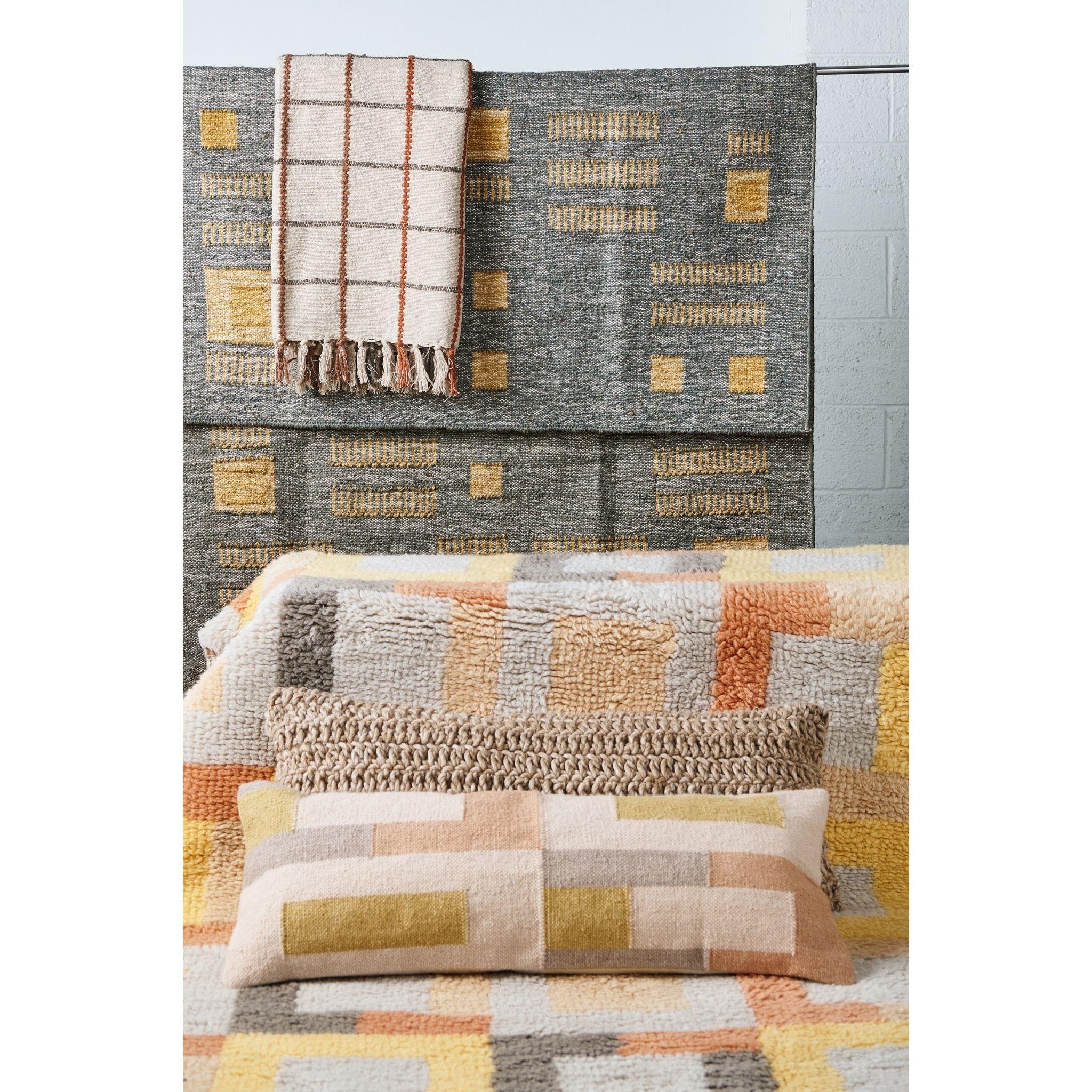 Cider Brown Large Soft Textured Lumber Pillow In Pleasing Warm Neutral Hues For Sale 2