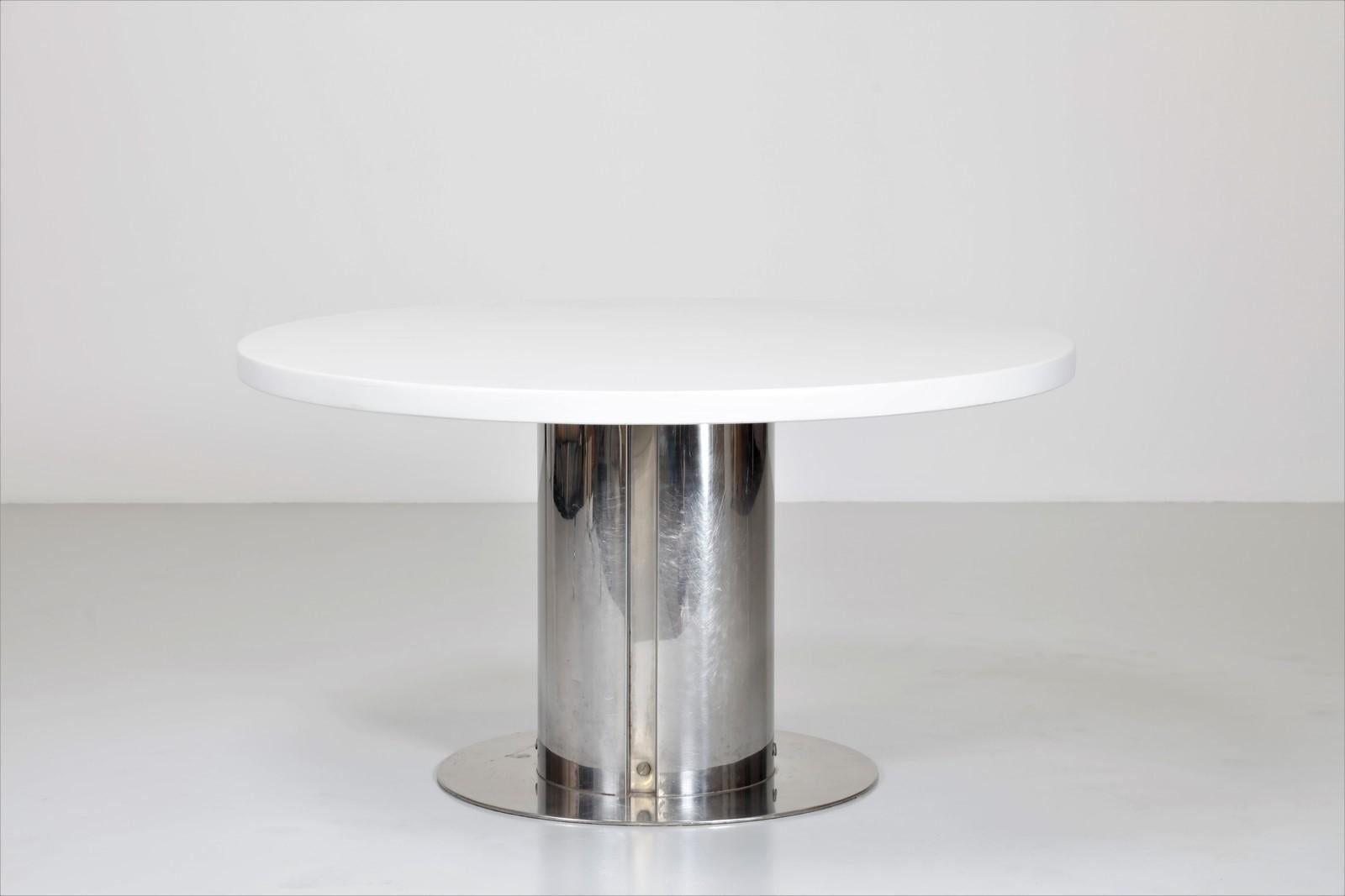 Polished Cidonio Round Dining Table by Antonia Astori from Driade, 1966