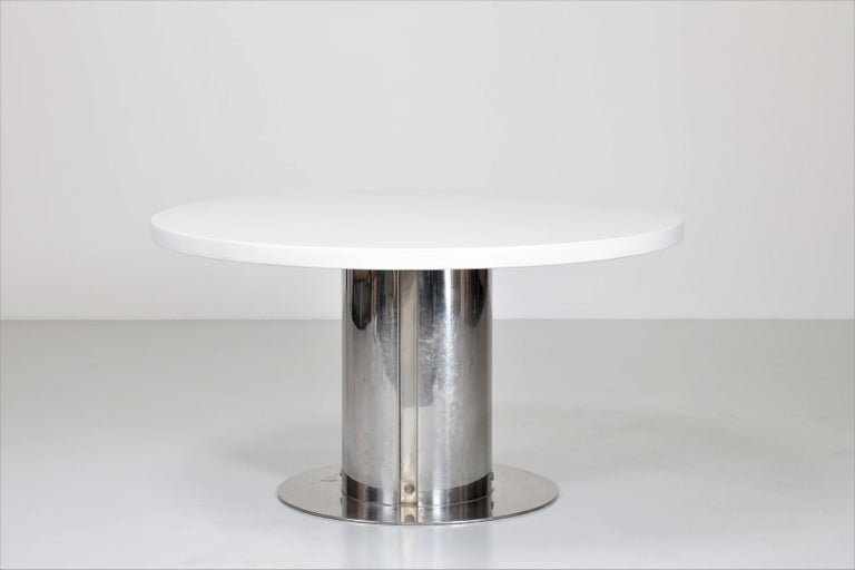 Polished Cidonio Round Dining Table by Antonia Astori from Driade, 1966 For Sale