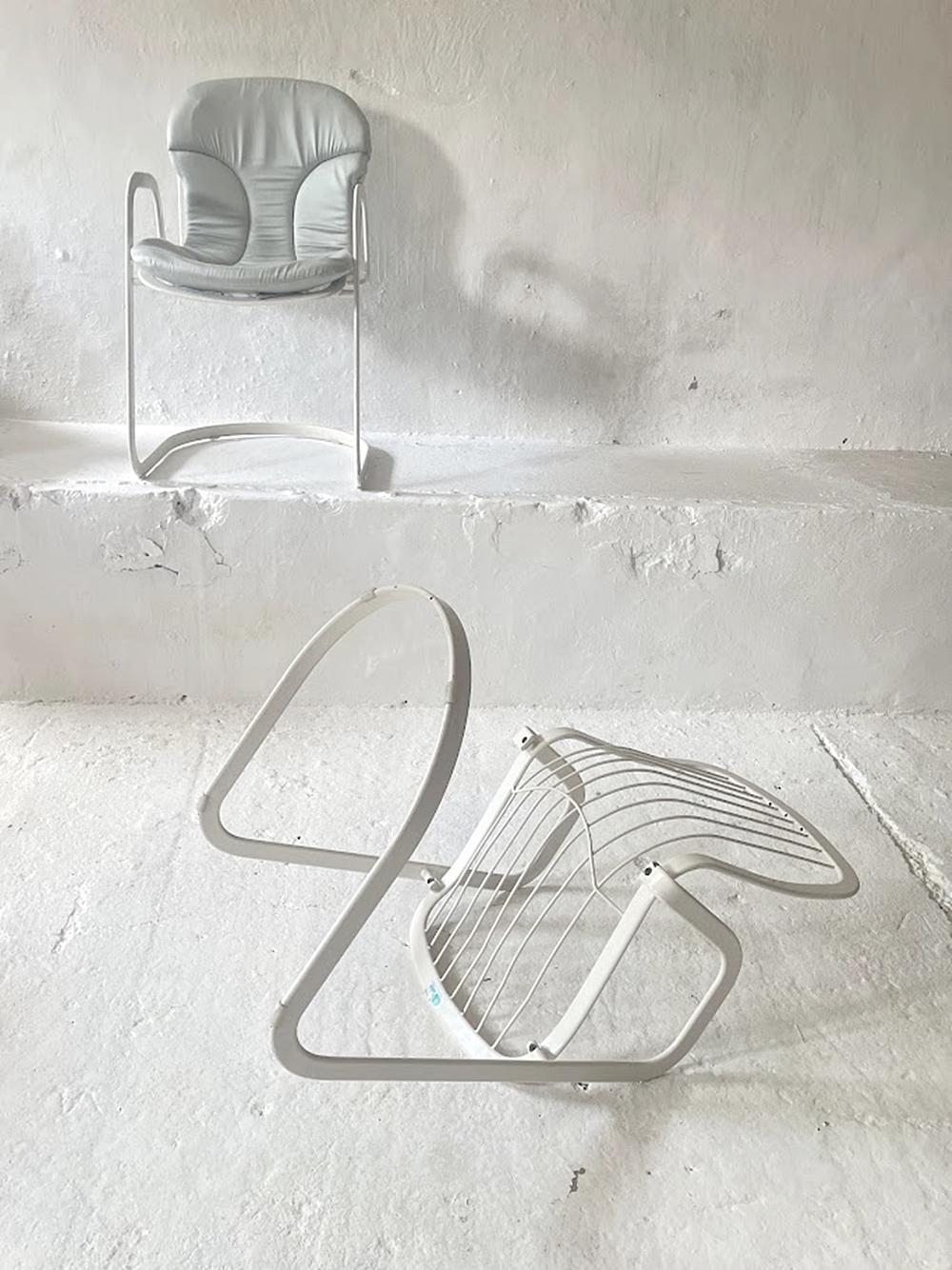 Fauteuil de salle à manger Cidue par Willy Rizzo Italie 1970 en vente 1