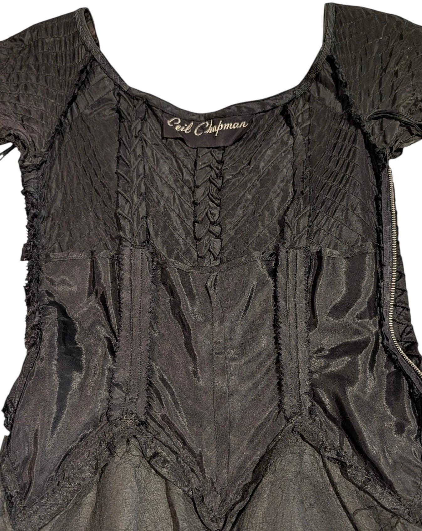 Ciel Chapman 1950s Chevron Corded Cocktail Dress en vente 8