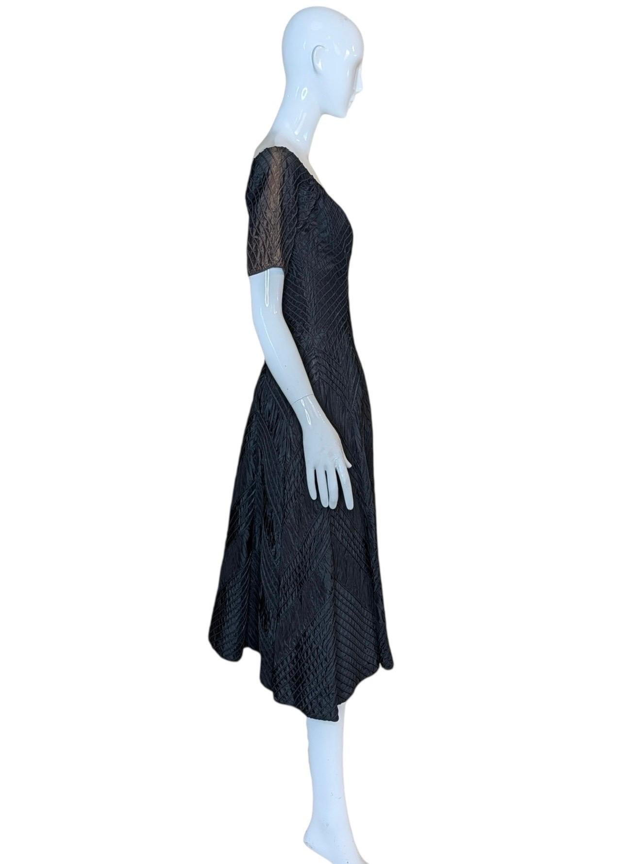 Noir Ciel Chapman 1950s Chevron Corded Cocktail Dress en vente