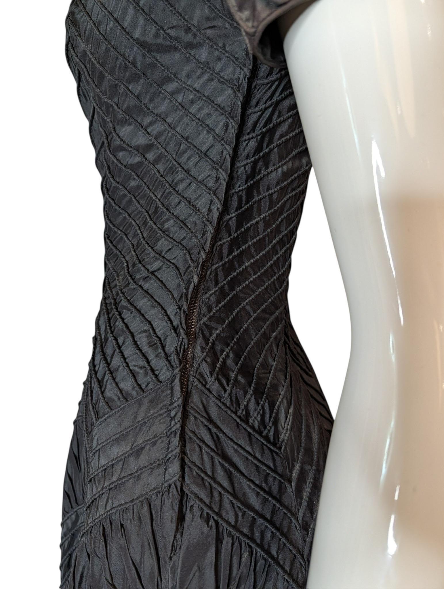 Ciel Chapman 1950s Chevron Corded Cocktail Dress en vente 2