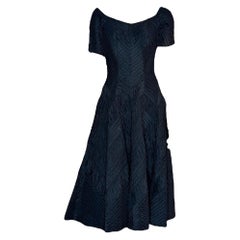 Ciel Chapman 1950s Chevron Corded Cocktail Dress