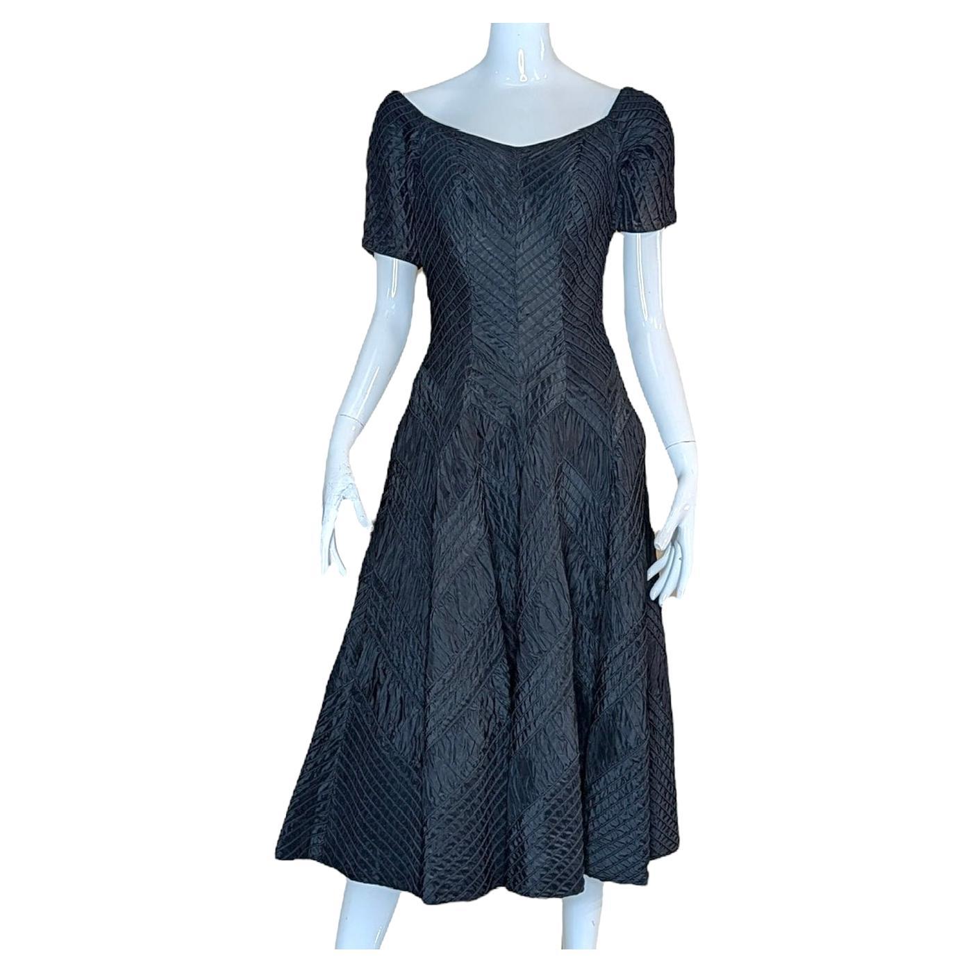 Ciel Chapman 1950s Chevron Corded Cocktail Dress en vente