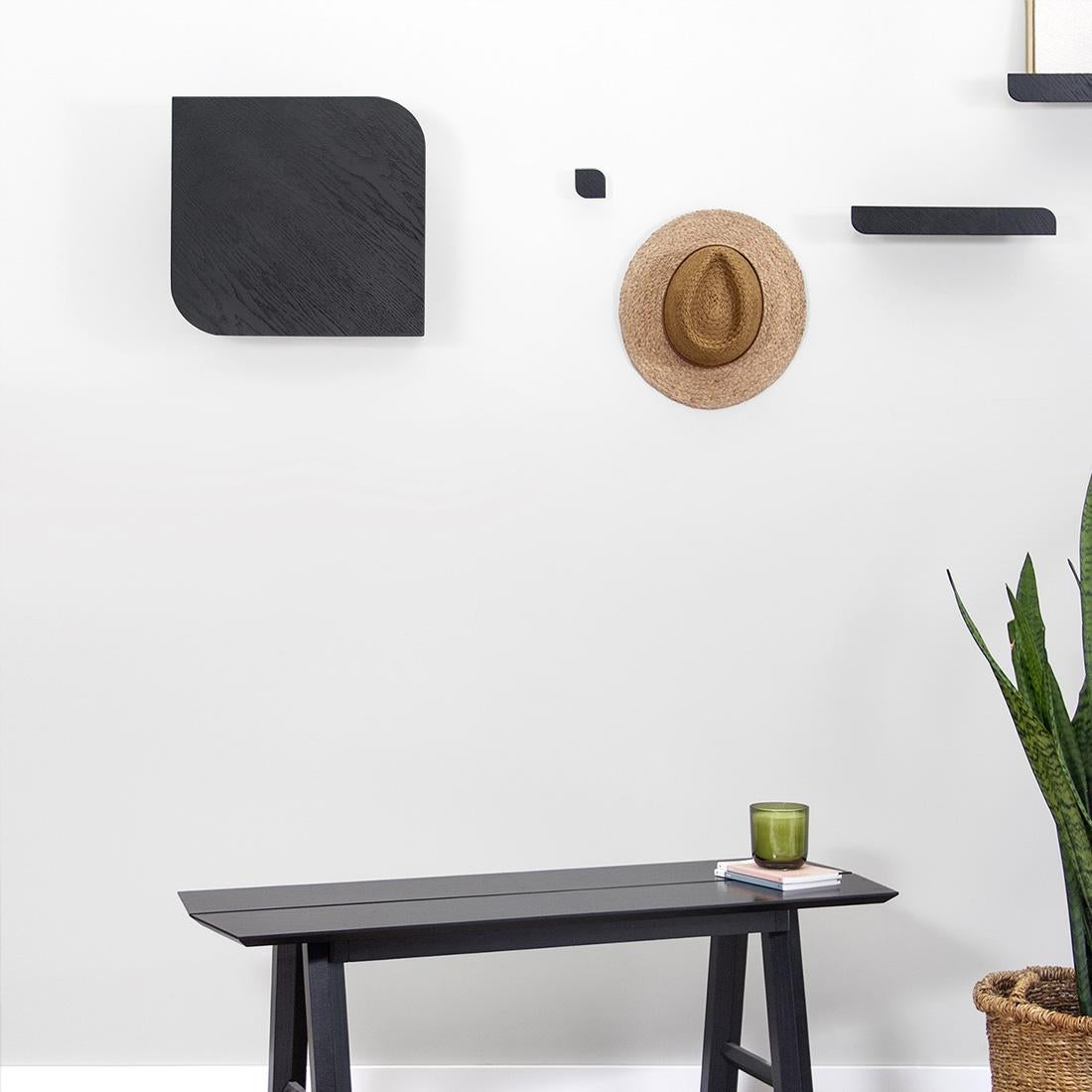 Minimalist Cielo Wall Cabinet, Black For Sale
