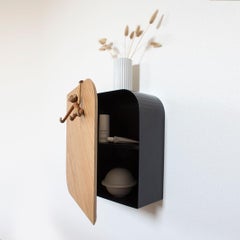 Cielo Wall Cabinet, Oak & Black