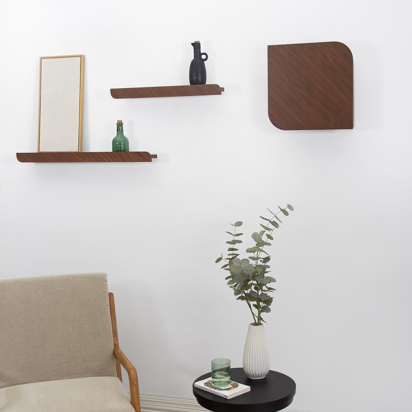 Minimalist Cielo Wall Cabinet, Walnut For Sale