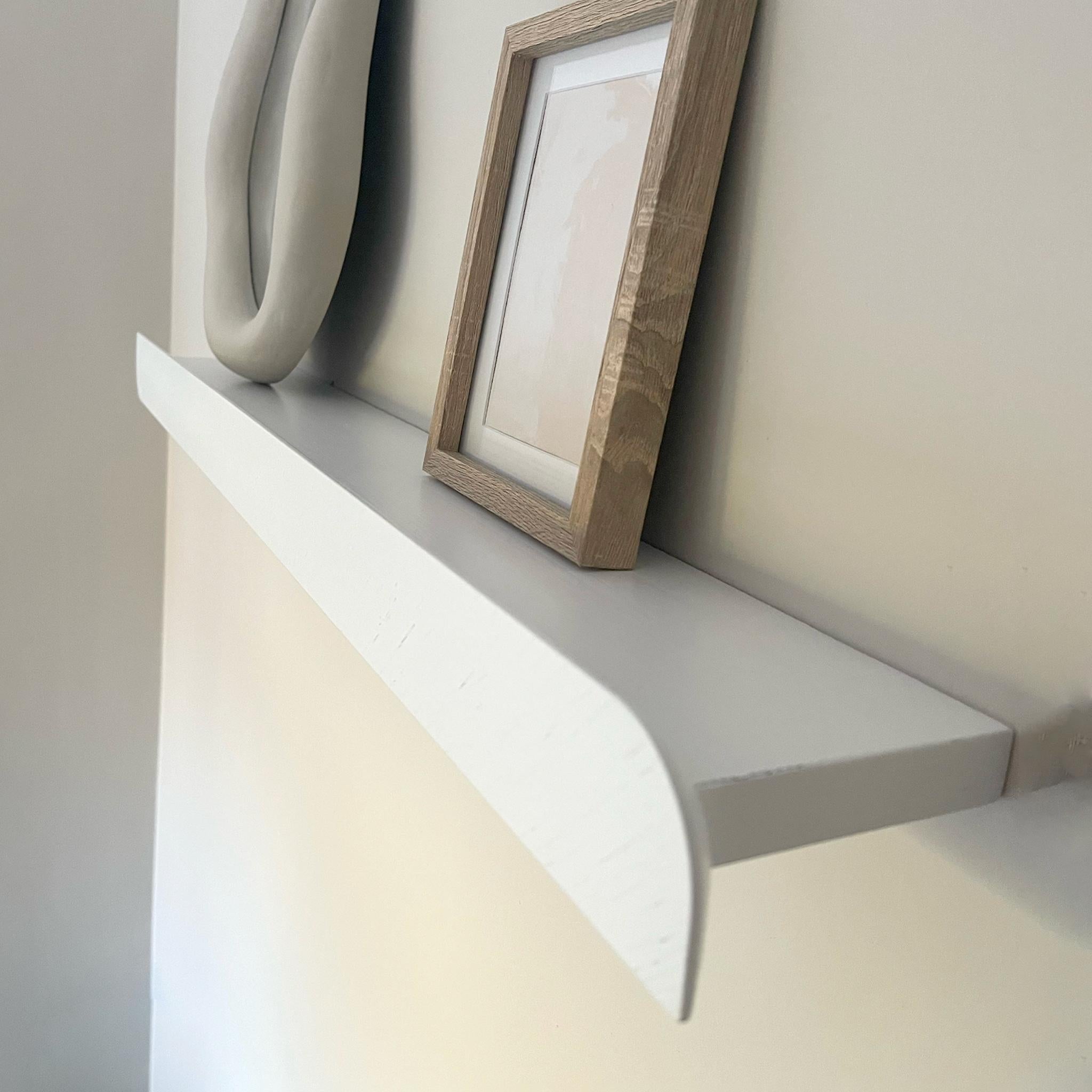 Wood Cielo Wall Shelf, Medium White For Sale