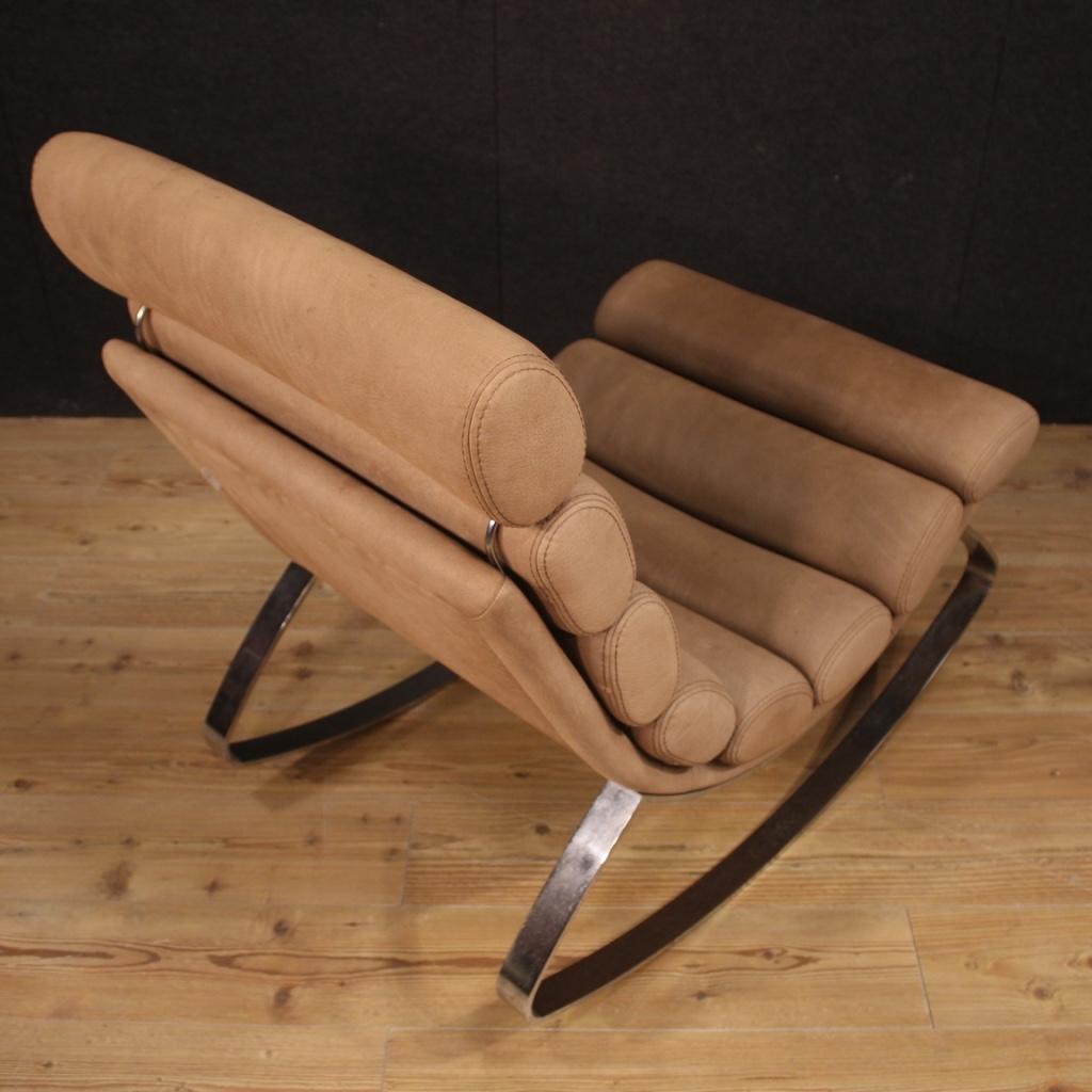 Cierre 21st Century Leather and Metal Italian Design Monet Rocking Chair, 2011 5