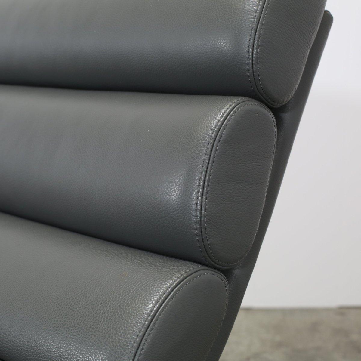 Contemporary Cierre Monet Leather Rocking Chair & Footstool For Sale