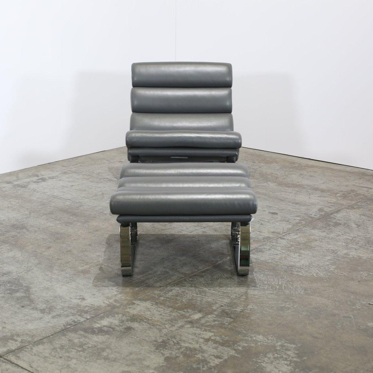Cierre Monet Leather Rocking Chair & Footstool For Sale 1