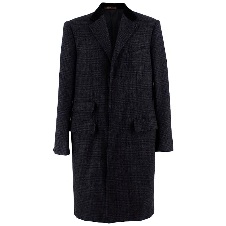 Cifonelli Wool Single Breasted Coat with Velvet Collar - Size Large EU ...