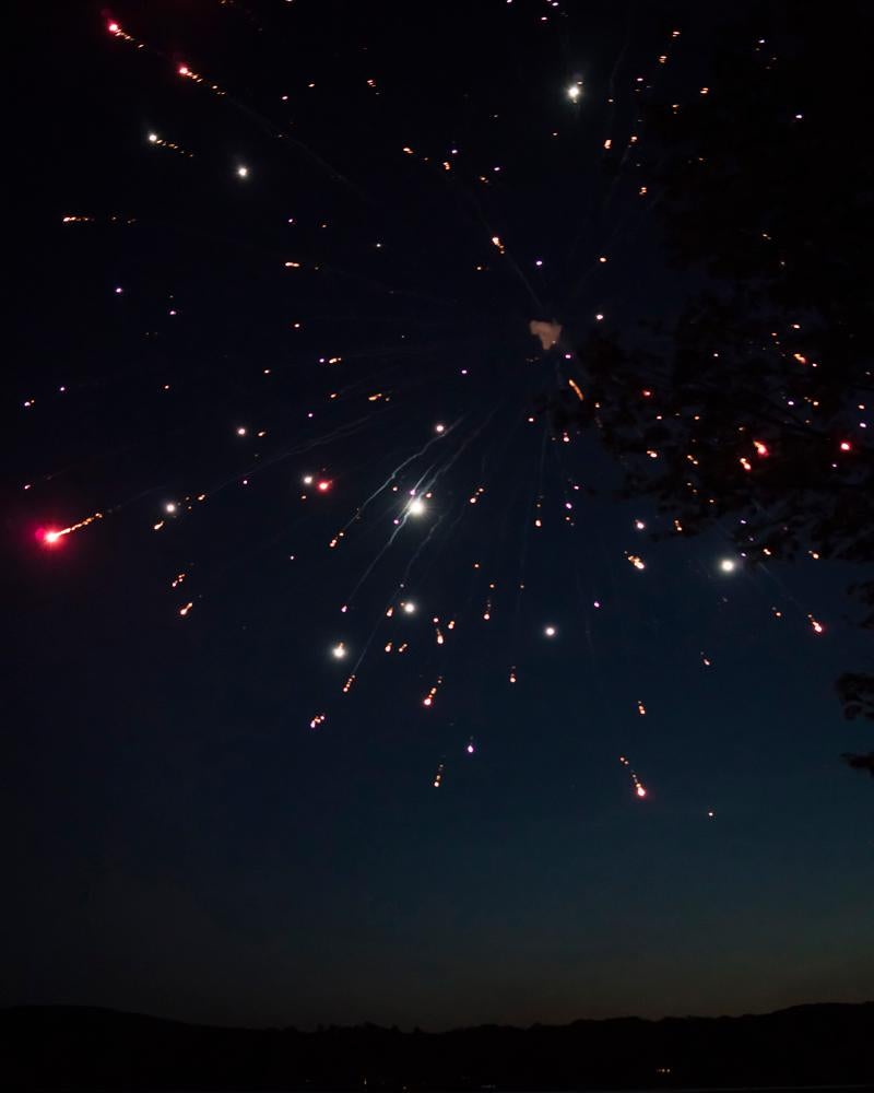 Cig Harvey Color Photograph - Fireworks Over Lake Megunticook, Camden, Maine 