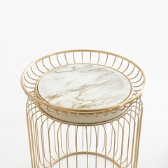 Cigala Side Table with White Marble Top