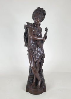 “Cigale” Bronze Sculpture by Albert-Ernest Carrier-Belleuse, 19th Century