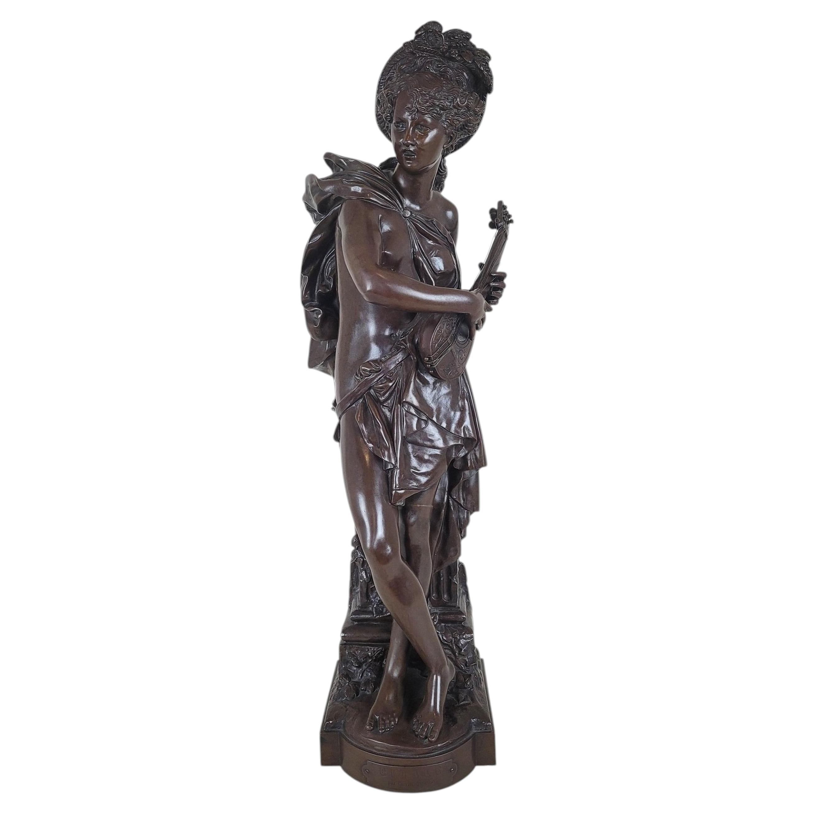 “Cigale” Bronze Sculpture by Albert-Ernest Carrier-Belleuse, 19th Century For Sale